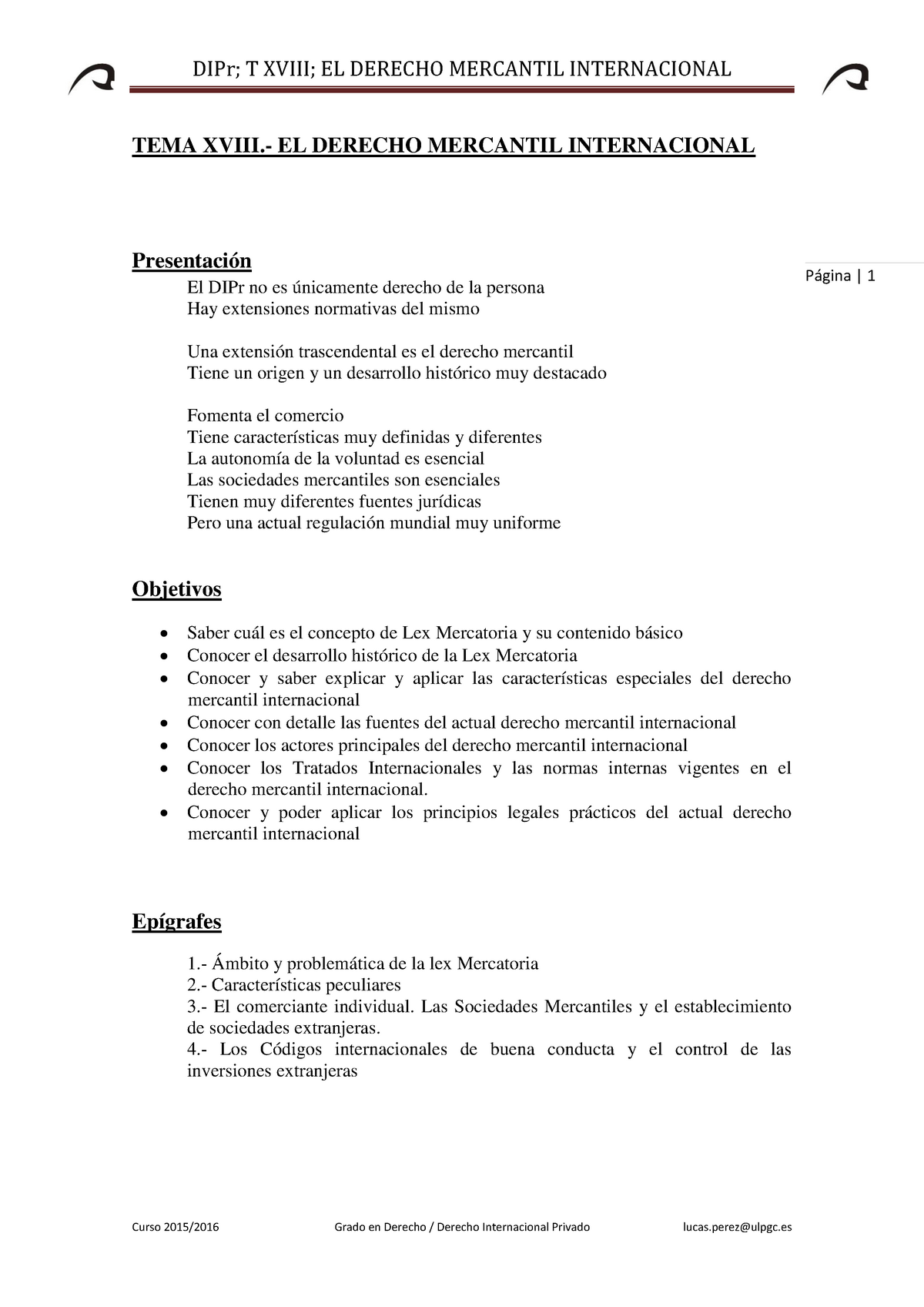 Tema 18 Esquema Derecho Mercantil Internacional Studocu