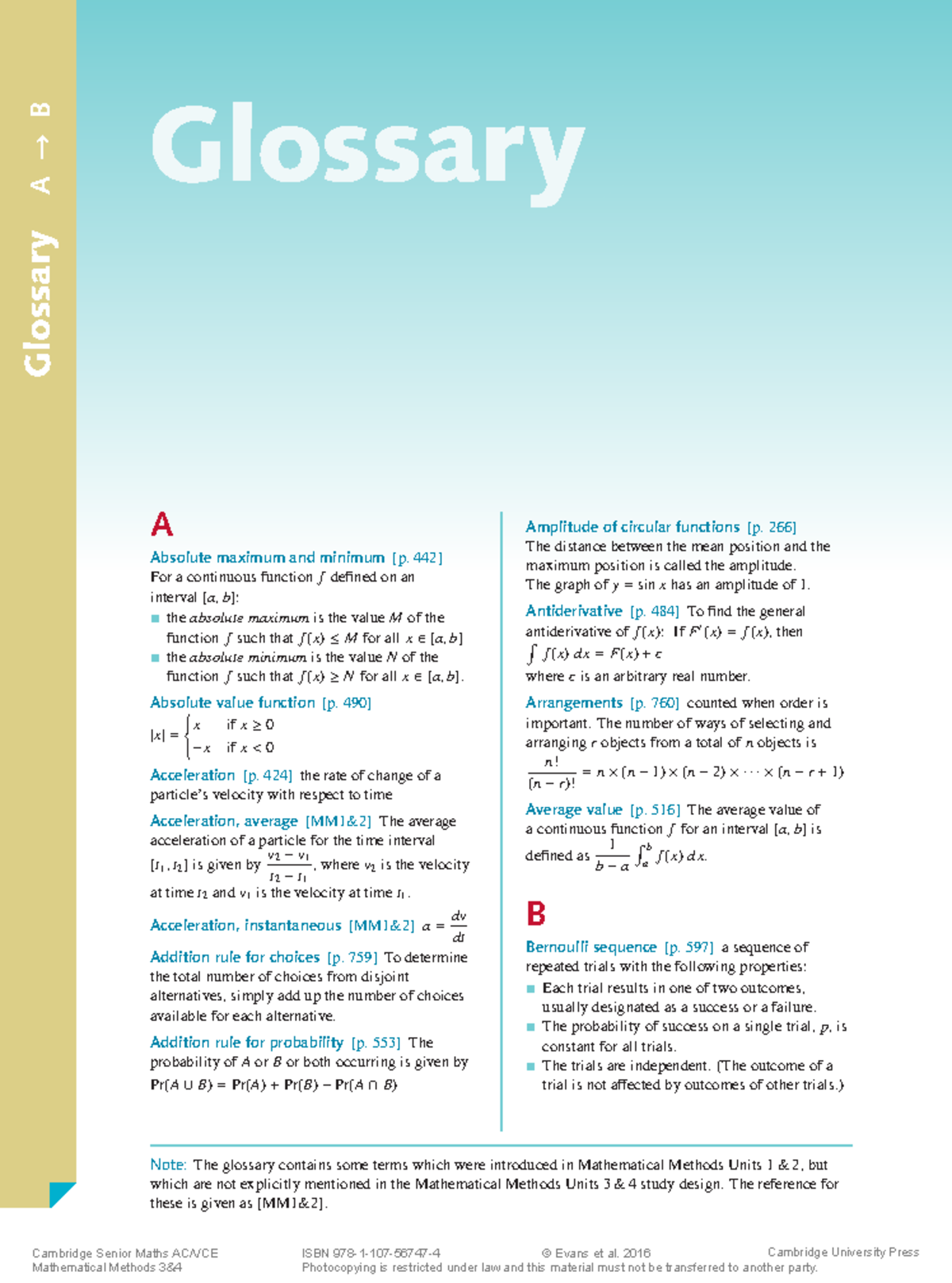 Math Glossary - Summary For Those Who Want It... :) - Glossary A → B ...