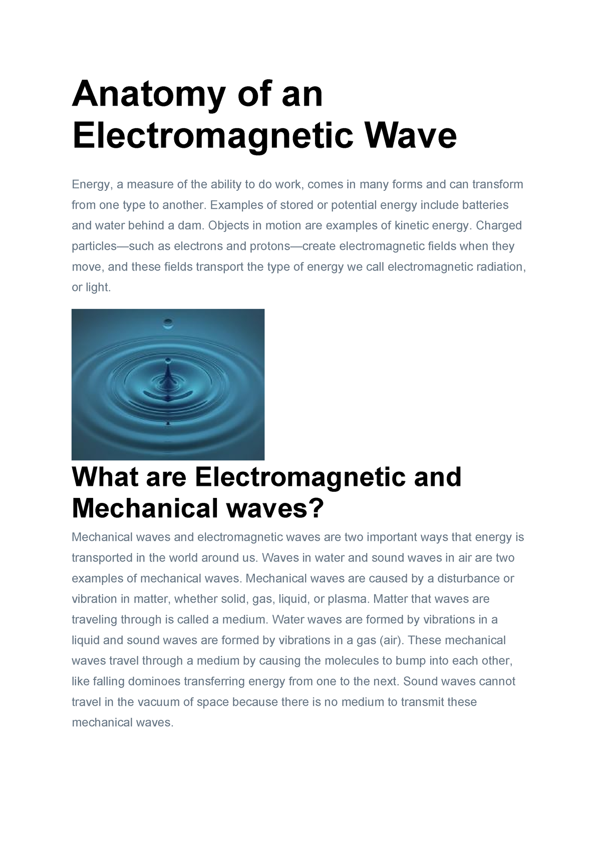 Anatomy of an Electromagnetic Wave