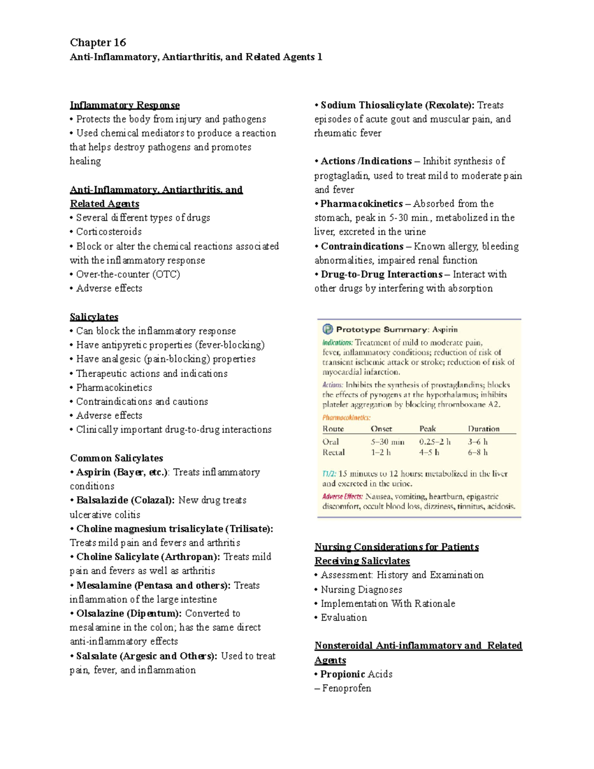 Pharma-16 - Pharmacology - Chapter 16 Anti-Inflammatory, Antiarthritis ...