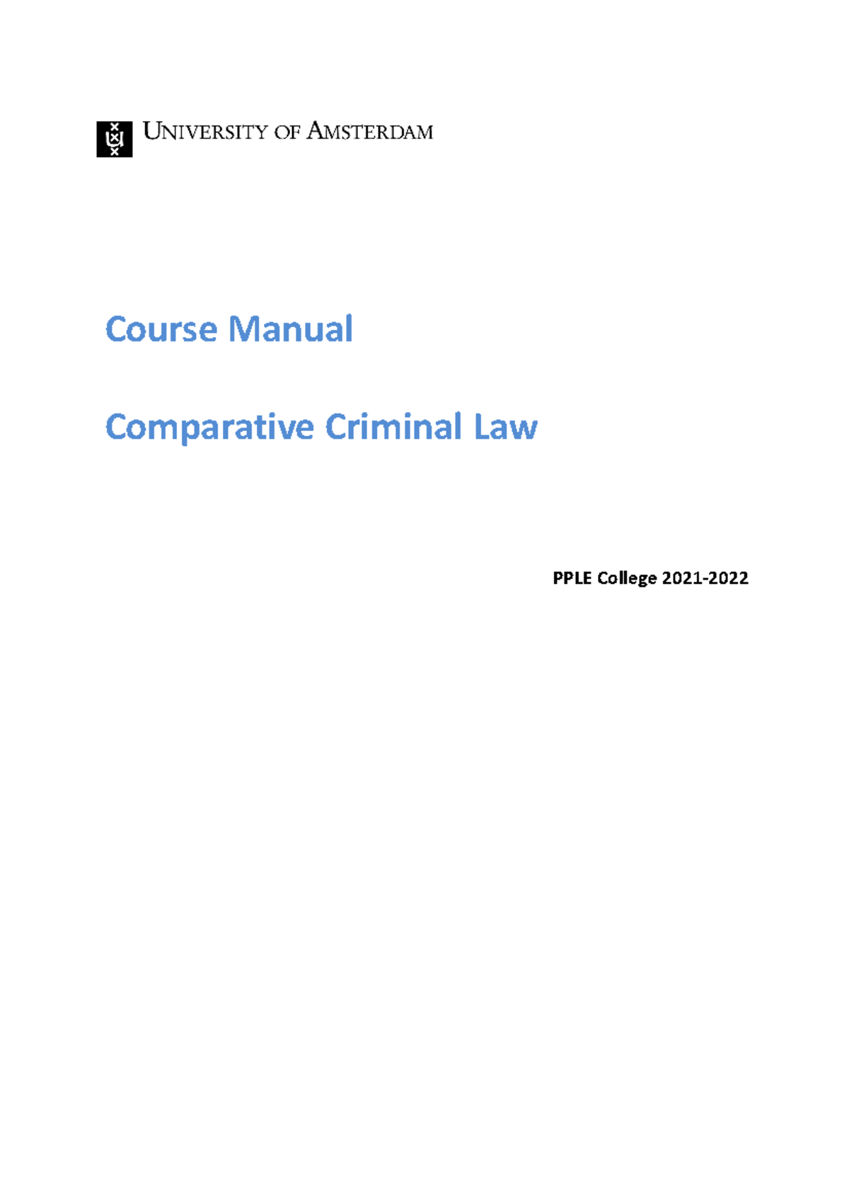 Comparative+Criminal+Law+Syllabus+2022 - Course Manual Comparative ...