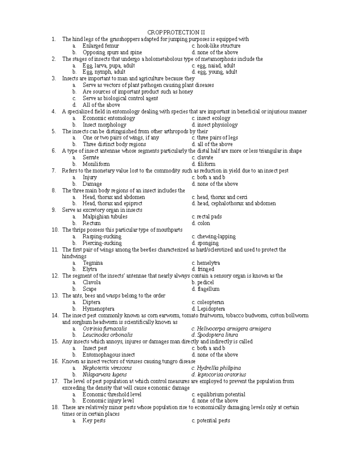 CROP Protection II - heafs - CROP PROTECTION II The hind legs of the ...