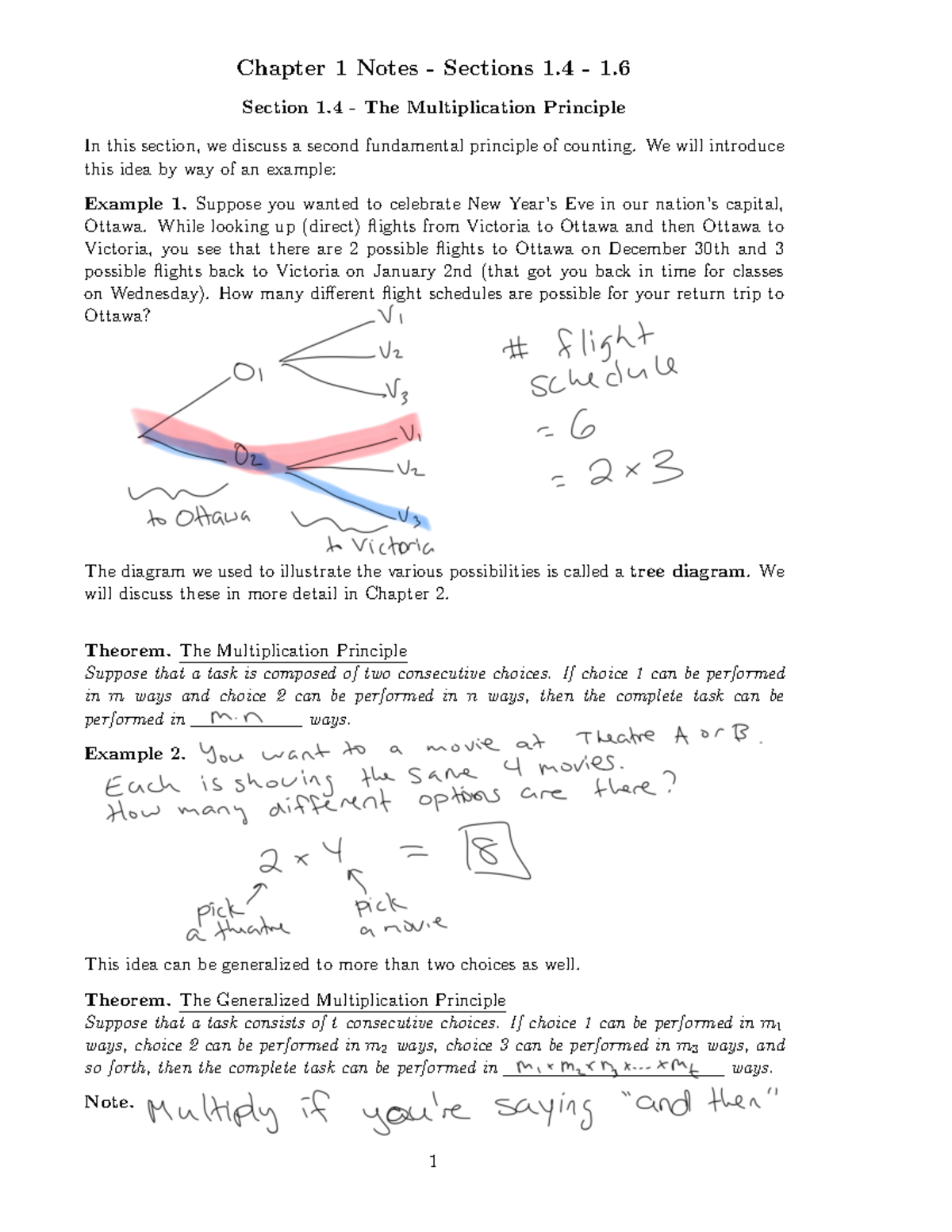Chapter 1 Notes - Part 2 - Chapter 1 Notes - Sections 1 - 1 Section 1 ...