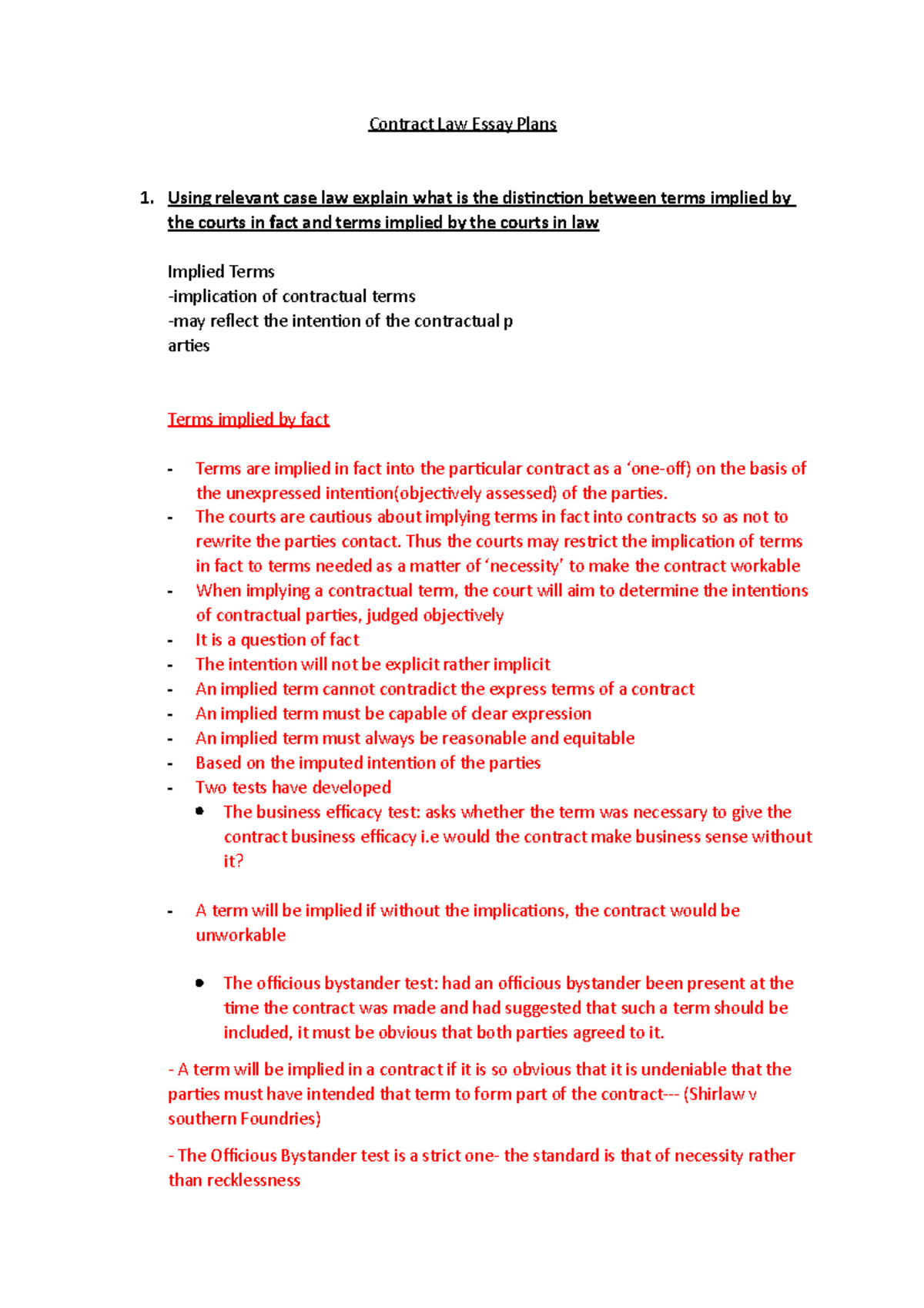 contract law in business essay