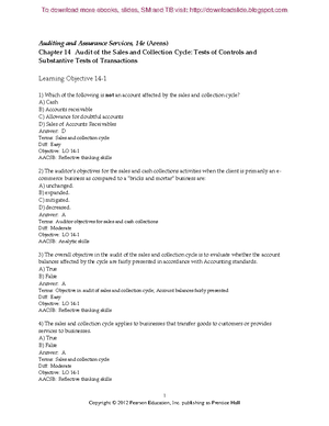 Ch07 Audit Planning Assessment Of Control Risk1 - Bachelor Of Science ...