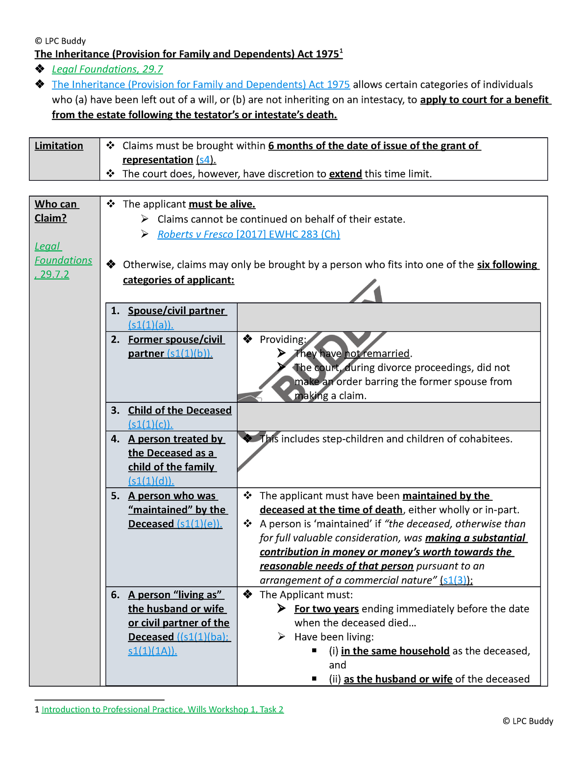 14. The Inheritance (Provision for Family and Dependents) Act 1975 - TO ...