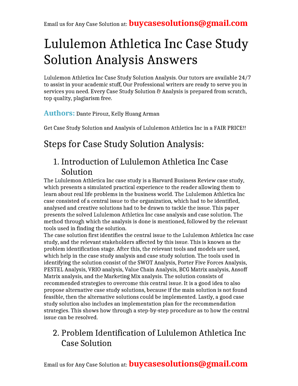 Lululemon Athletica Inc. Case Solution And Analysis, HBR Case Study  Solution & Analysis of Harvard Case Studies