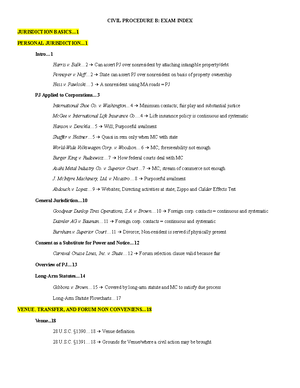 Civ Pro Final Outline With Notes Updated - Civ Pro A: Table Of Contents ...