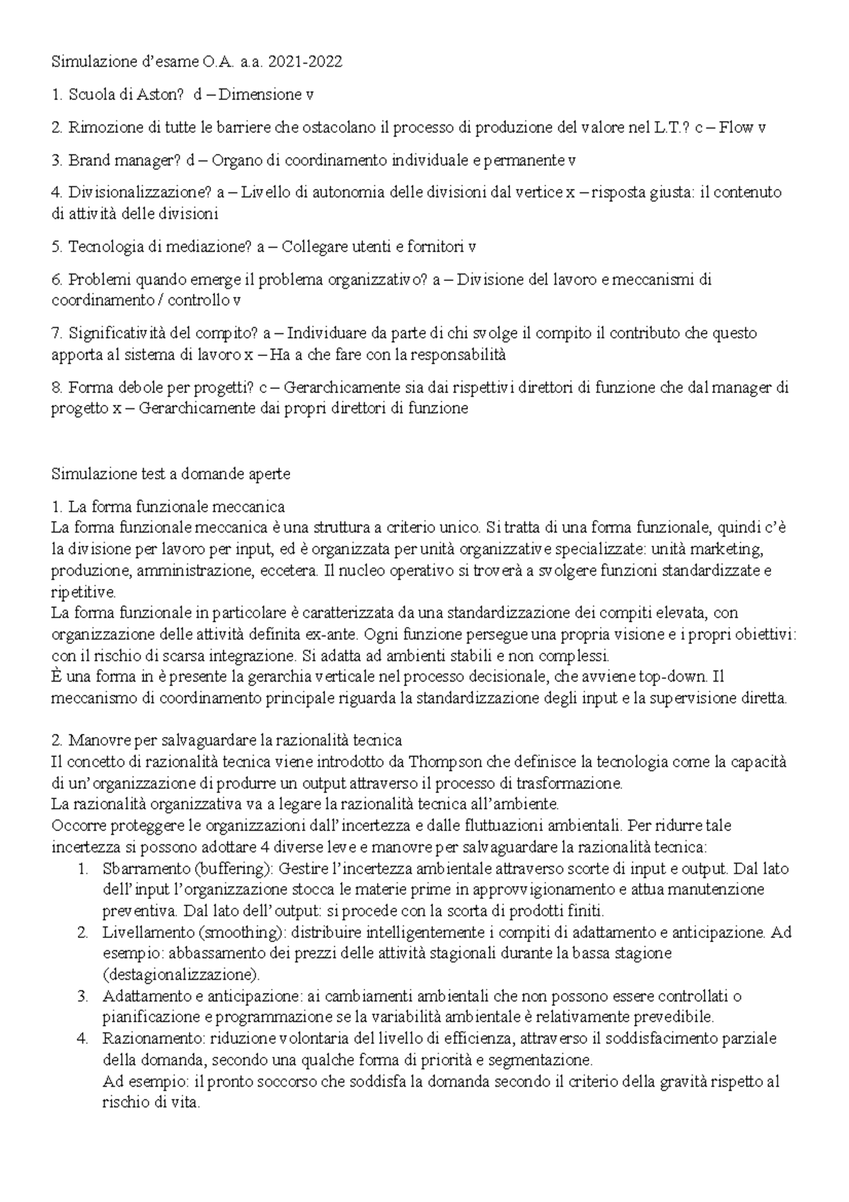 Simulazione D'esame - Simulazione D’esame O. A. 2021- Scuola Di Aston ...