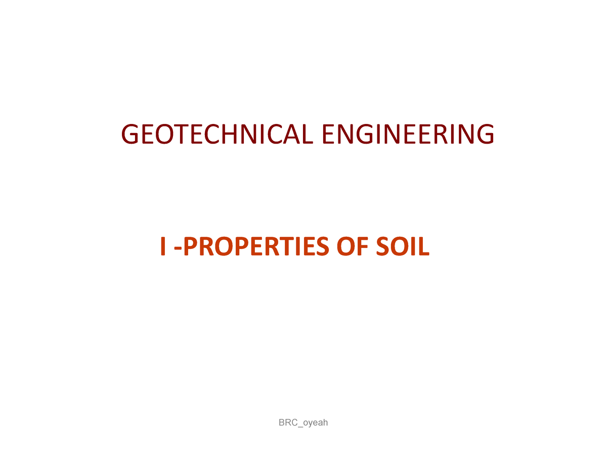 Pdfcoffee - GEOTECHNICAL ENGINEERING I -PROPERTIES OF SOIL ...