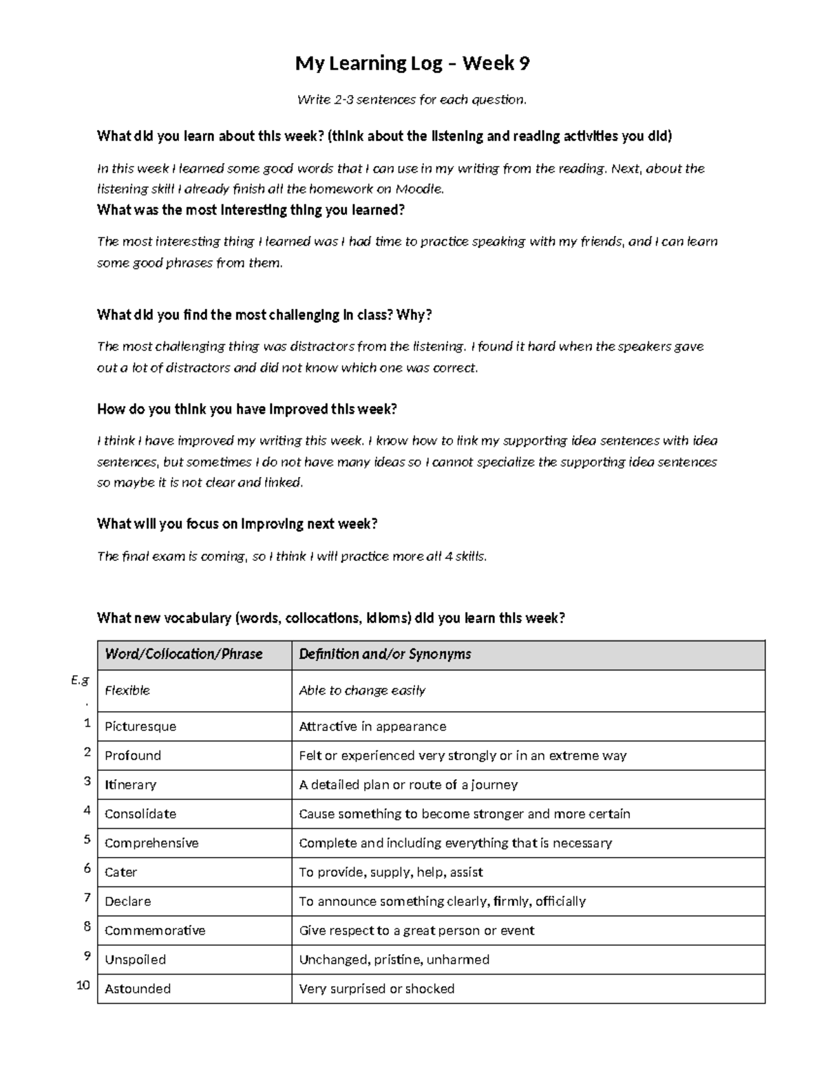 Week 9 Learning Log - Ielts listening maybe it is useful for the