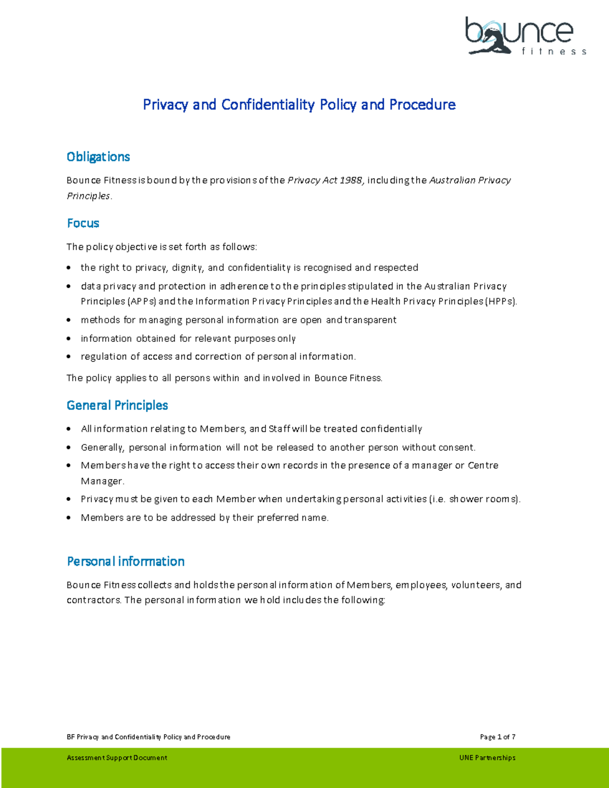 BF Privacy and Confidentiality Policy and Procedure - Focus The policy ...