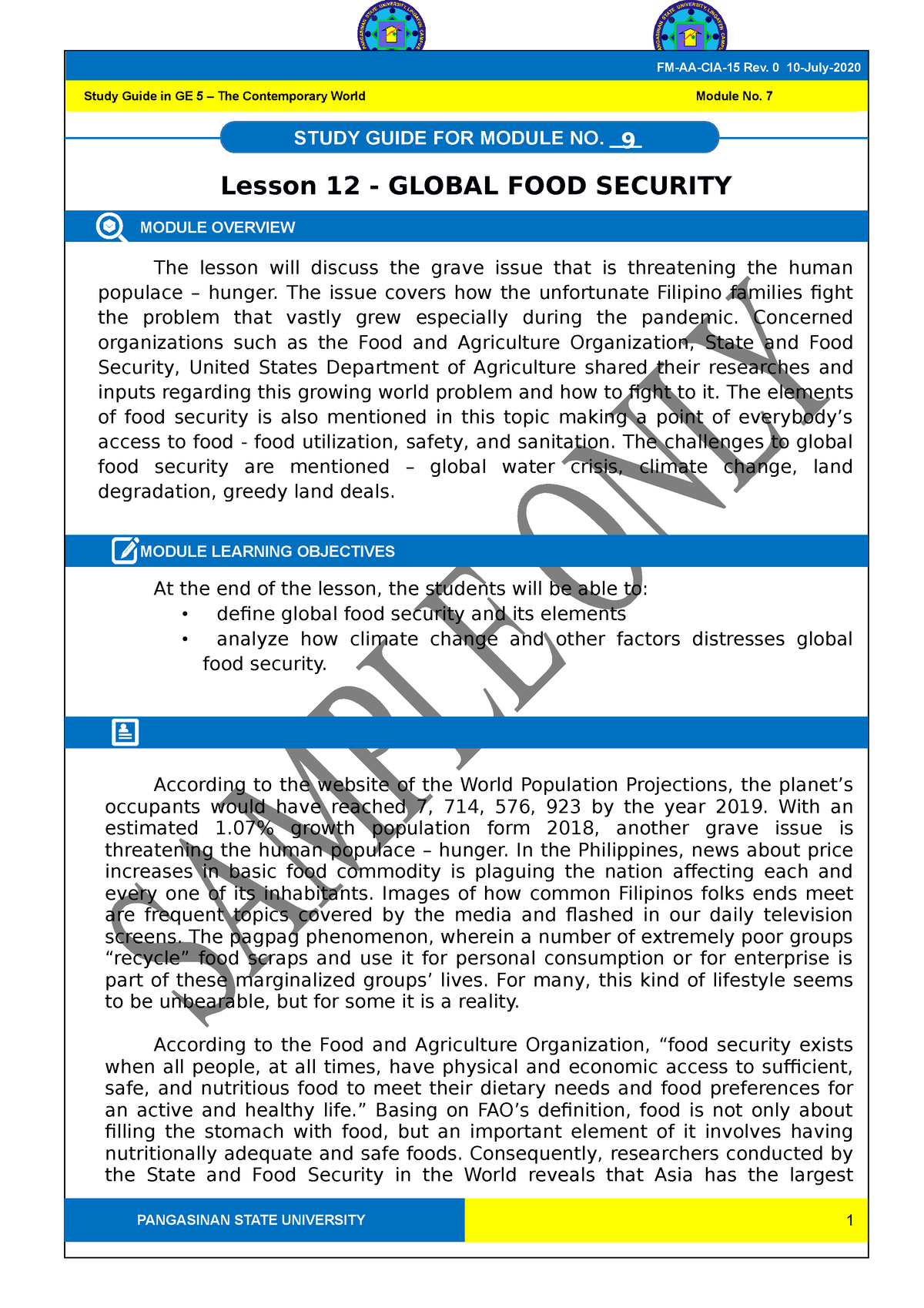 global food security research paper