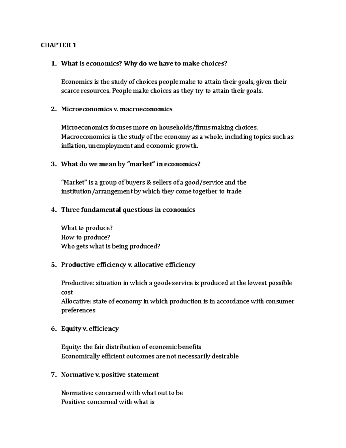 Econ Midterm Review - CHAPTER 1 1. What Is Economics? Why Do We Have To ...