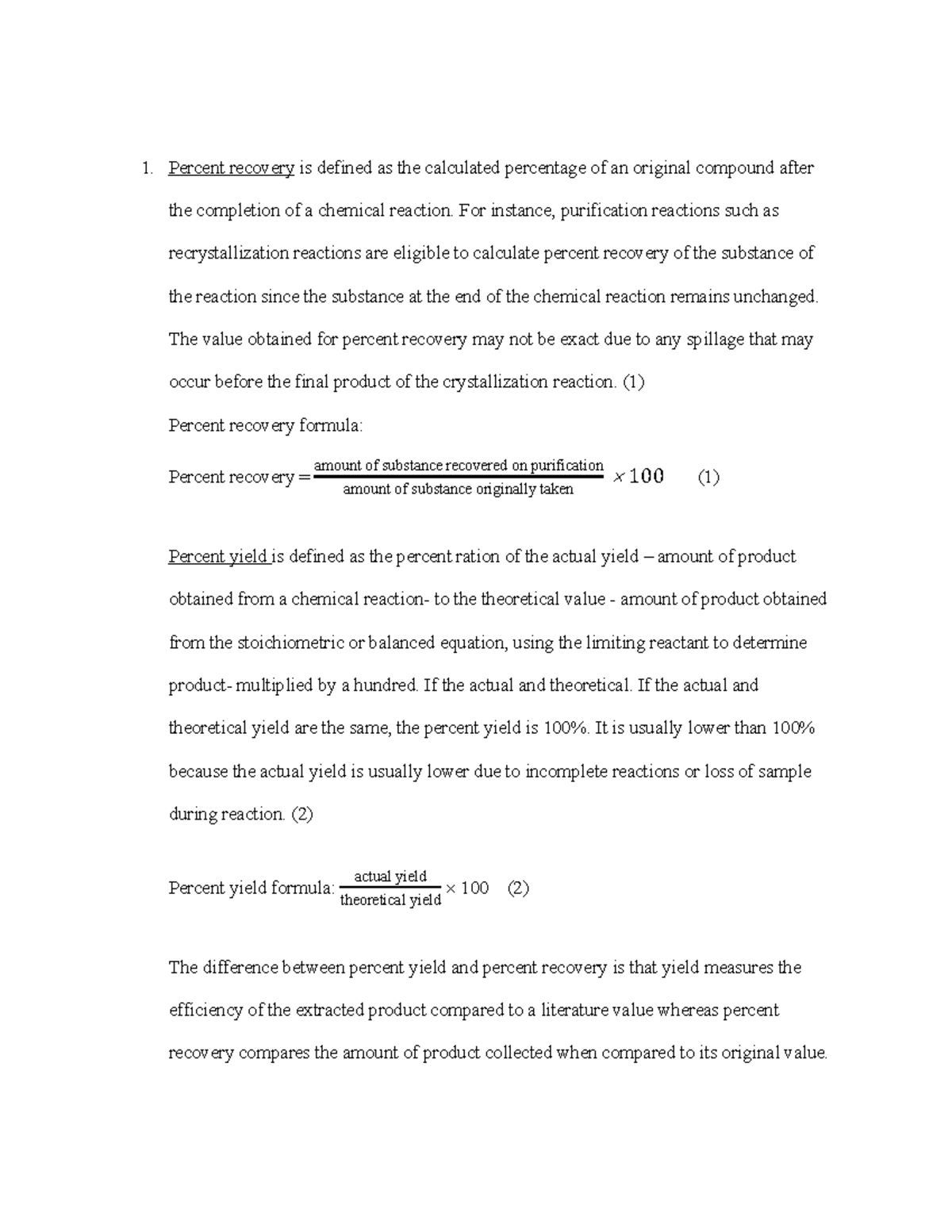 organic-chemistry-1-lab-report-1-percent-recovery-is-defined-as-the