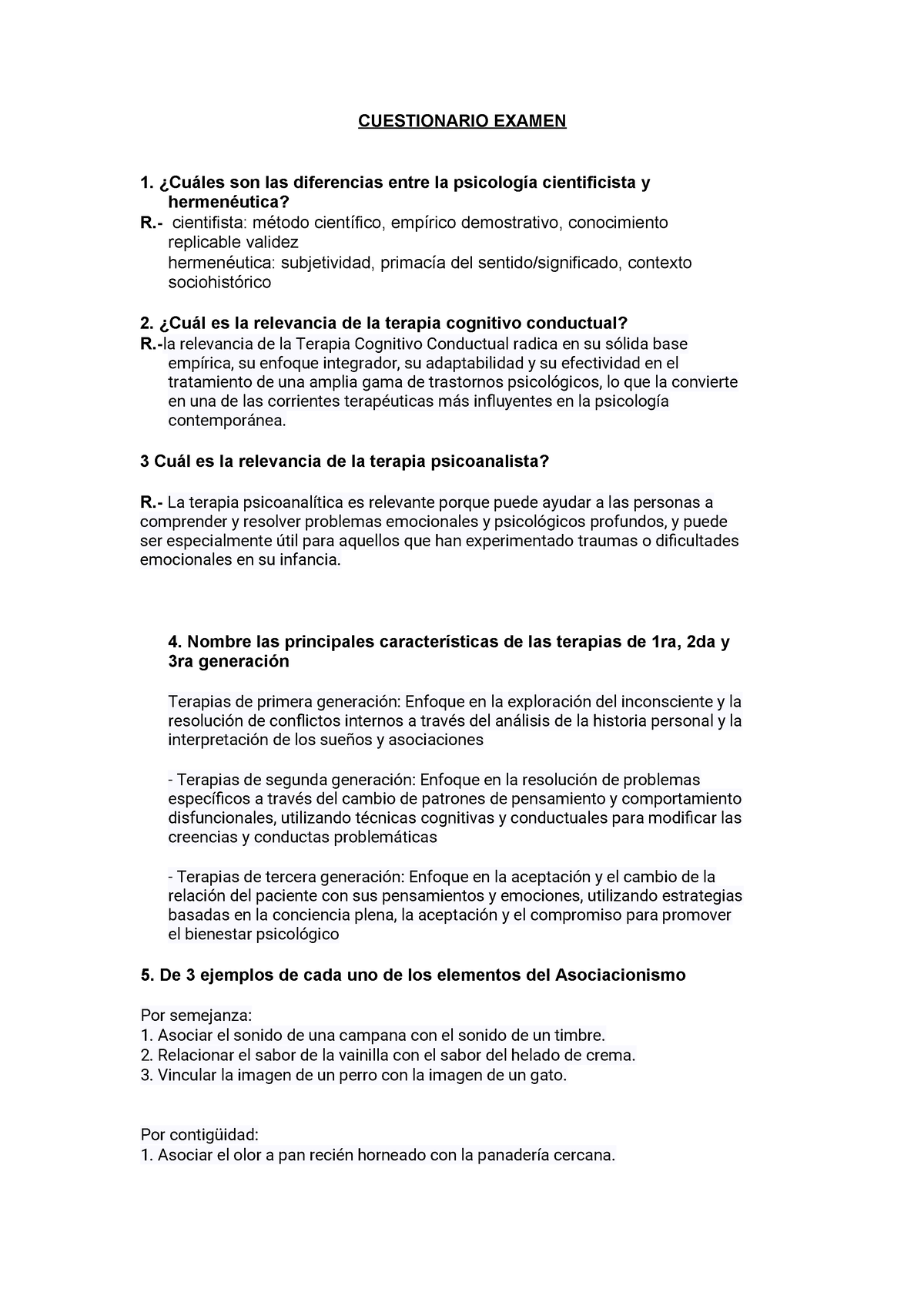 Cuestionario Examen Lizana Algunas Respuestas - CUESTIONARIO EXAMEN ...