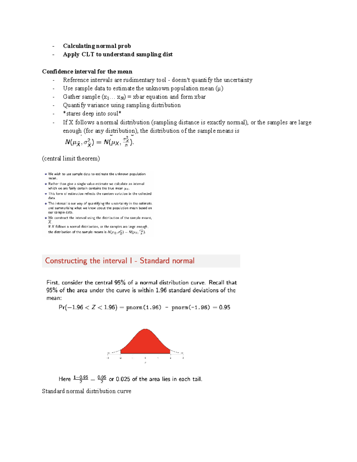 Lecture 19 confidence intervals about mean estimates - Calculating ...