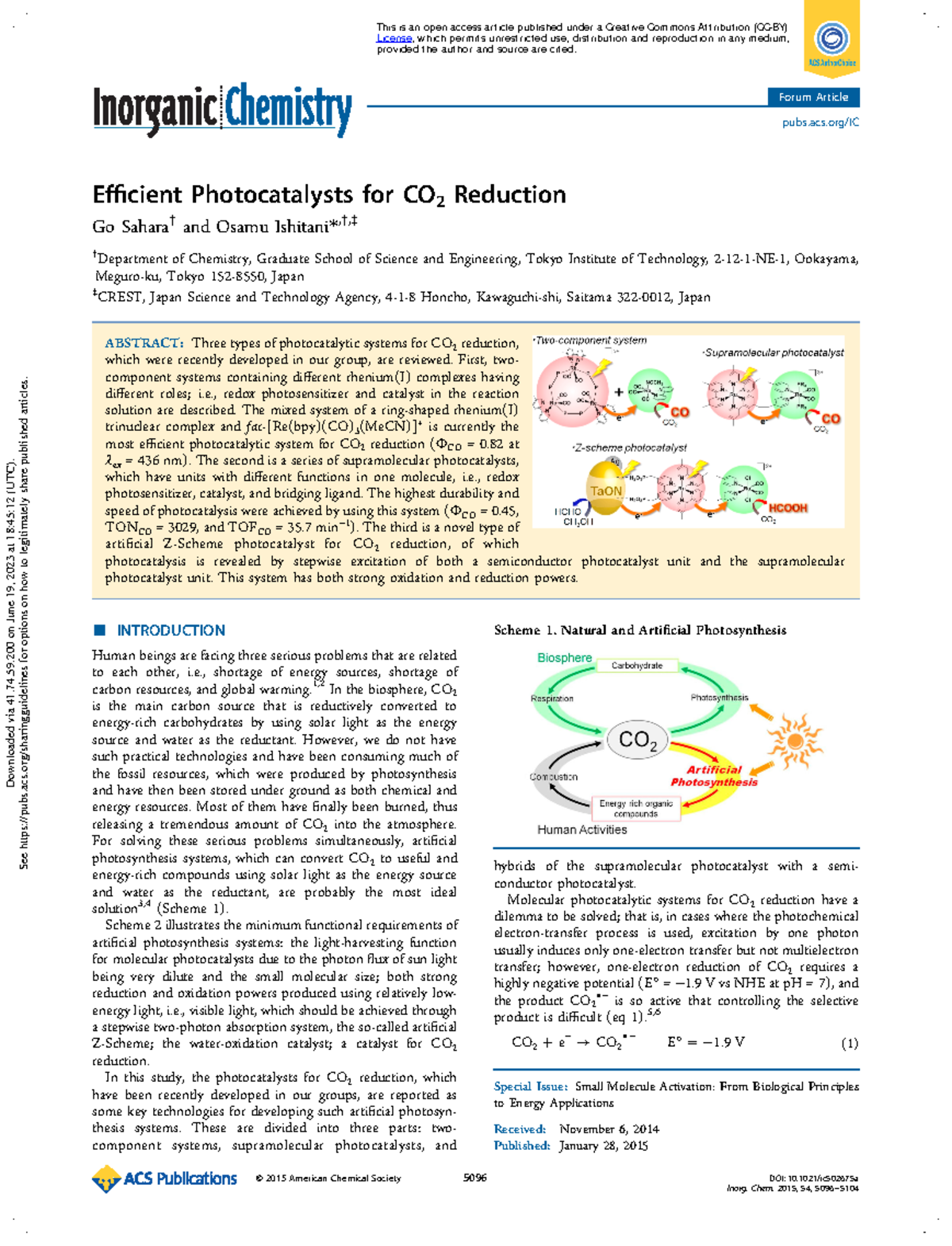 Efficient Photocatalysts for CO2 Reduction - Efficient Photocatalysts ...
