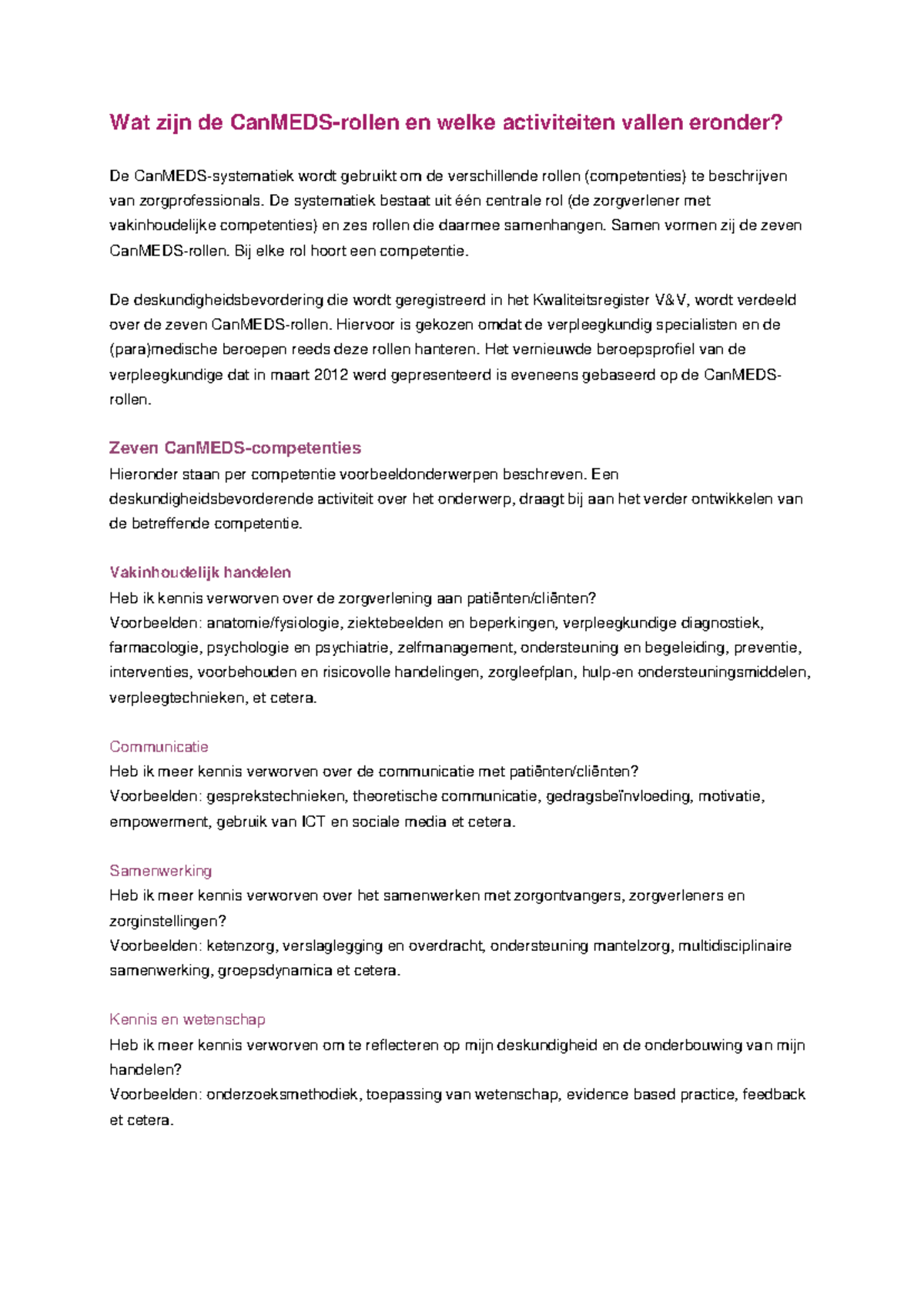 Wat zijn de Can MEDS - Can meds - Wat zijn de CanMEDS-rollen en welke ...