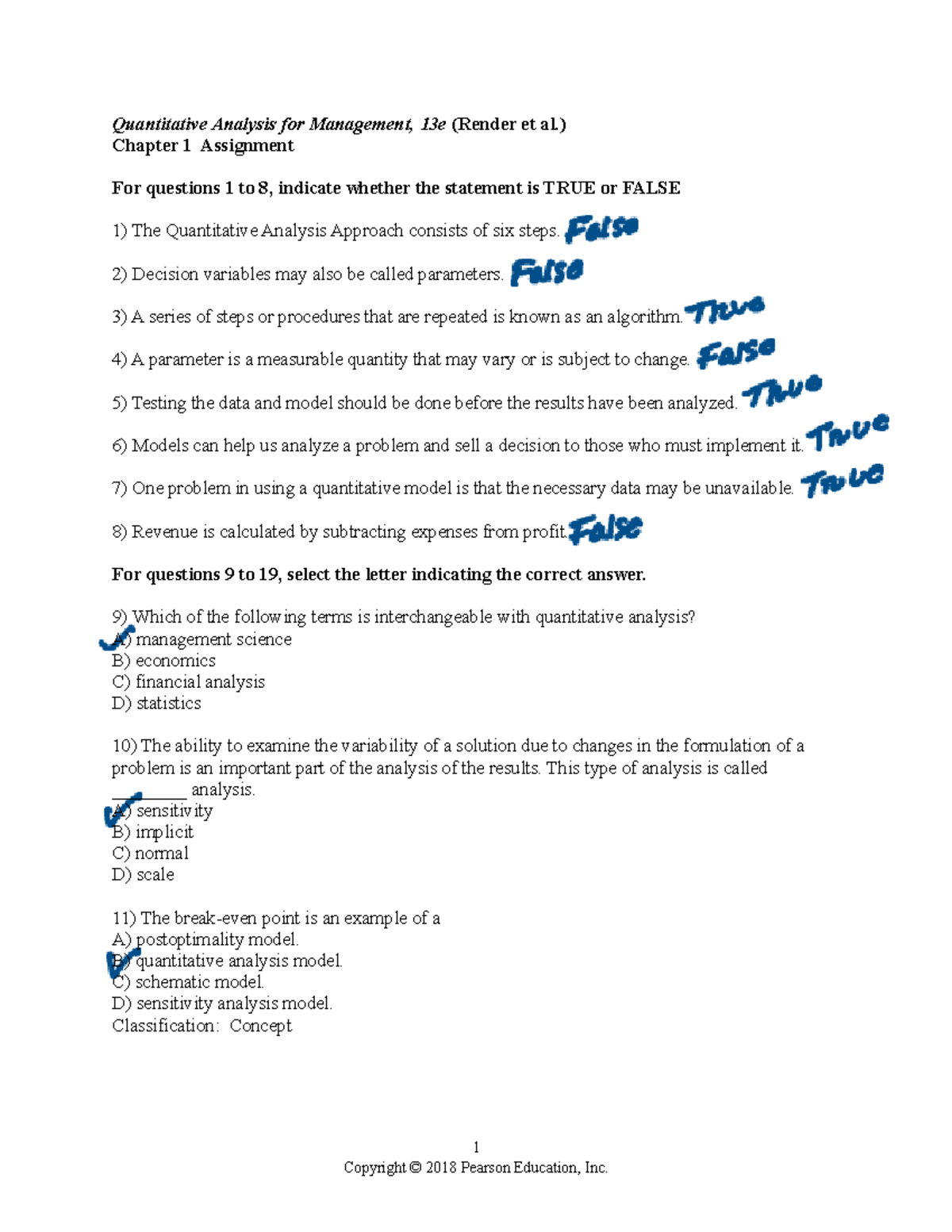 Chapter One - Ggg - Quantitative Analysis for Management, 13e (Render ...