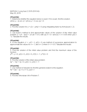 Introduction to Differential Equation Problem Set and Examples ...
