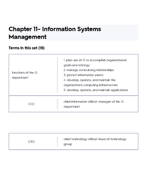 Information Systems Management Flashcards Quizlet - Information Systems ...