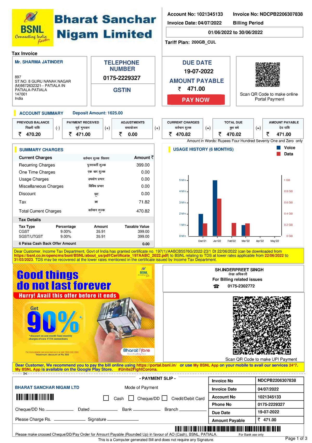 Jun'22 - Assignment - Account No: Invoice No:NDCPB Invoice Date ...