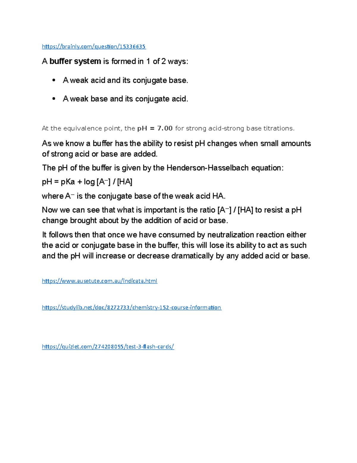 Aqueous Equilibria Notes Mastering brainly/question/ A buffer system