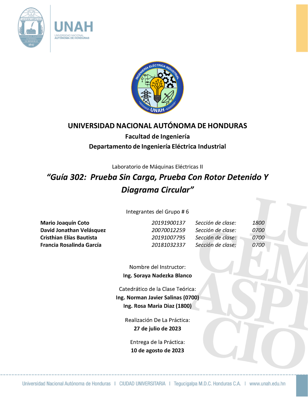 IE511 Grupo # 6 Guías #302 - UNIVERSIDAD NACIONAL AUT”NOMA DE HONDURAS ...