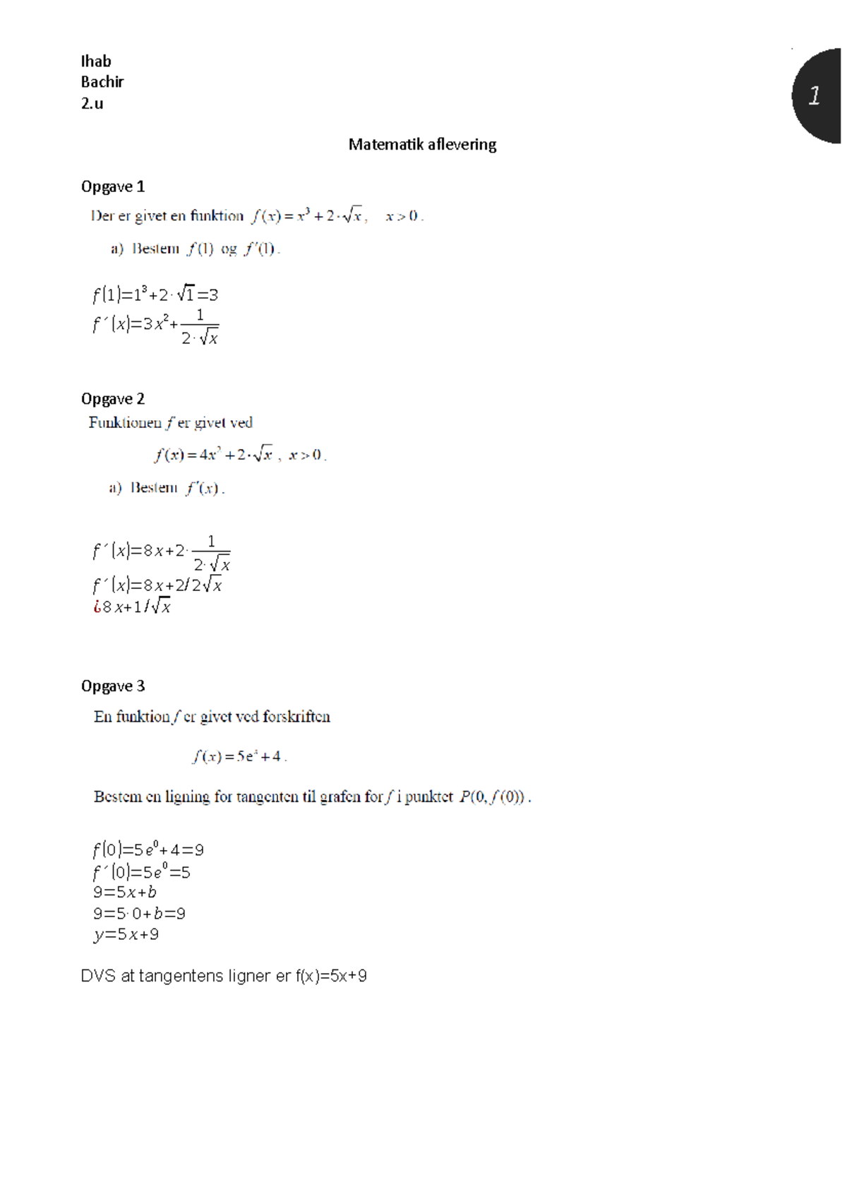 Matematik Aflevering 2 Er God Til Eksamen Og Eksamens Opgaver - 1 ...