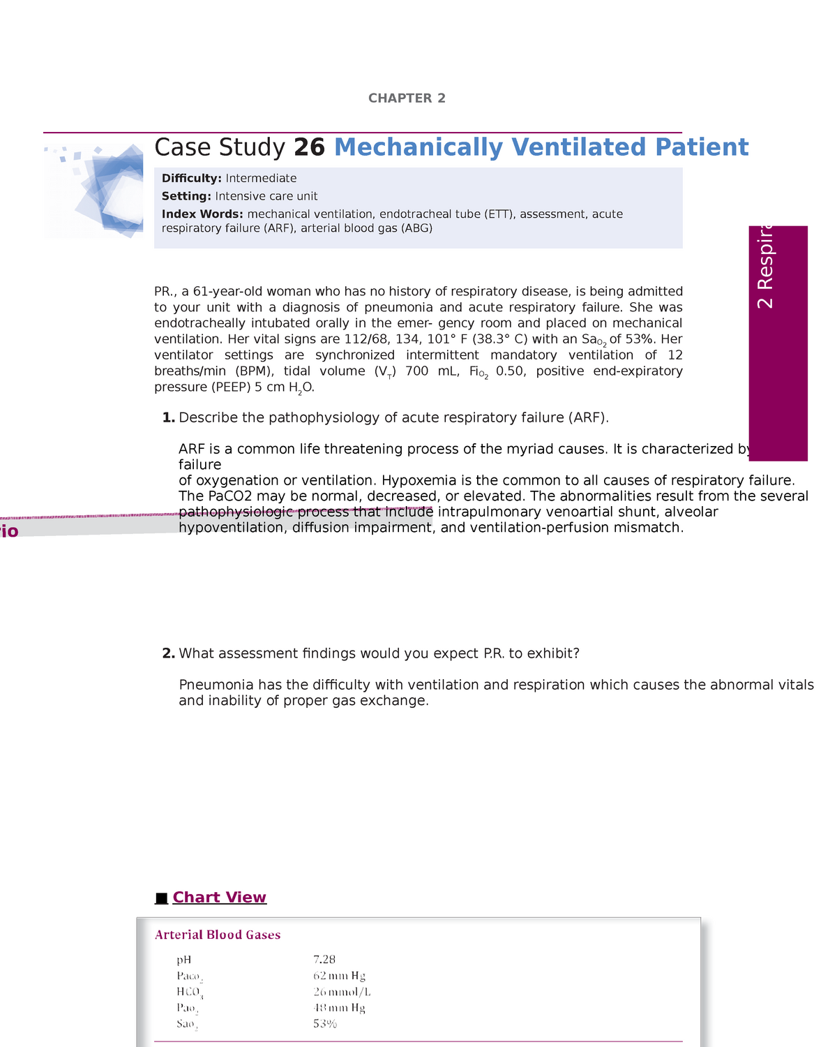 case study 26 mechanically ventilated patient