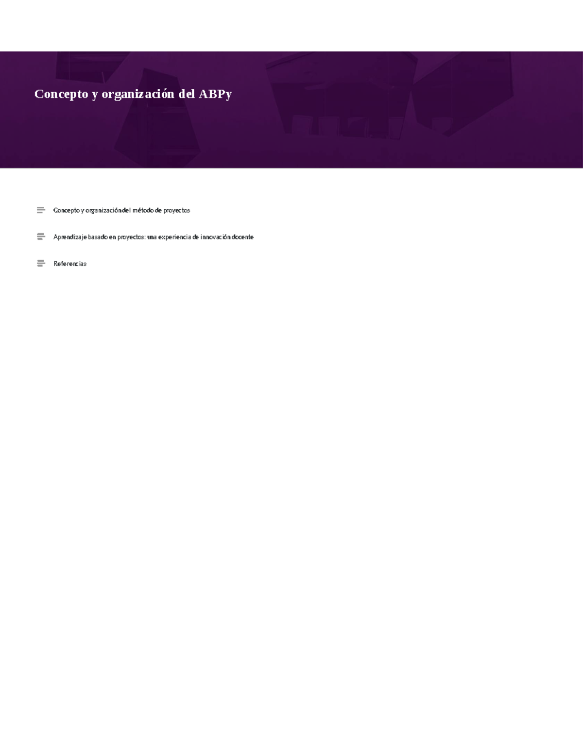5 Concepto y organización del ABPy - Concepto y organización del método ...