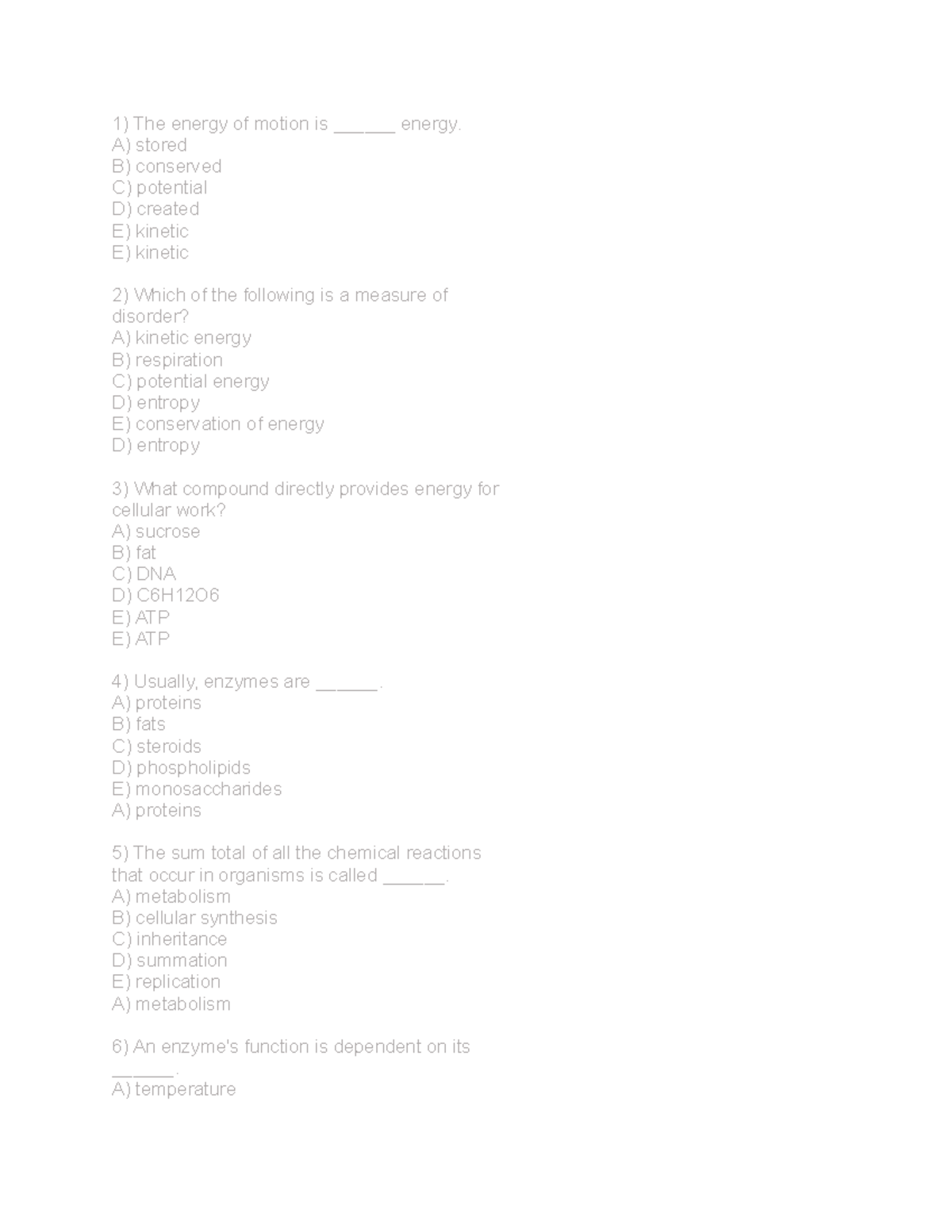 BSC1005 - Questions - Test 2 - BSC1005 - Studocu