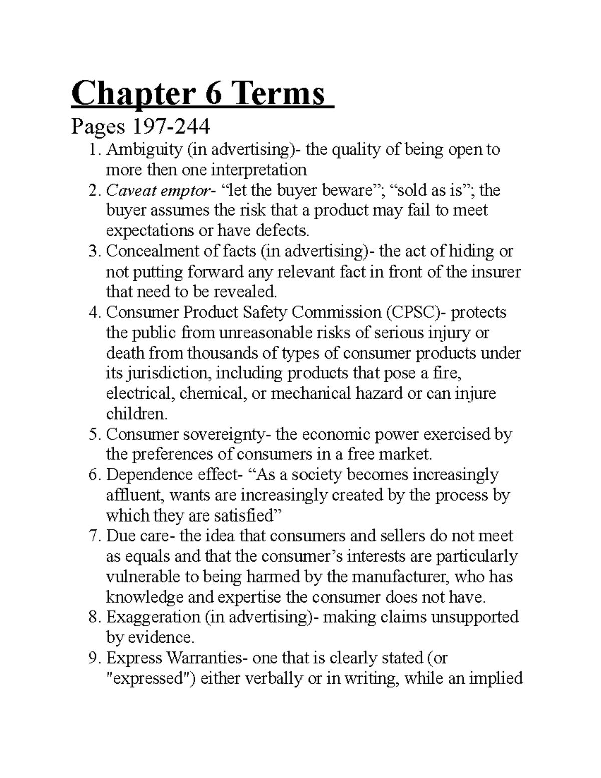 Chapter 6 Key Terms - Chapter 6 Terms Pages 197- Ambiguity (in ...