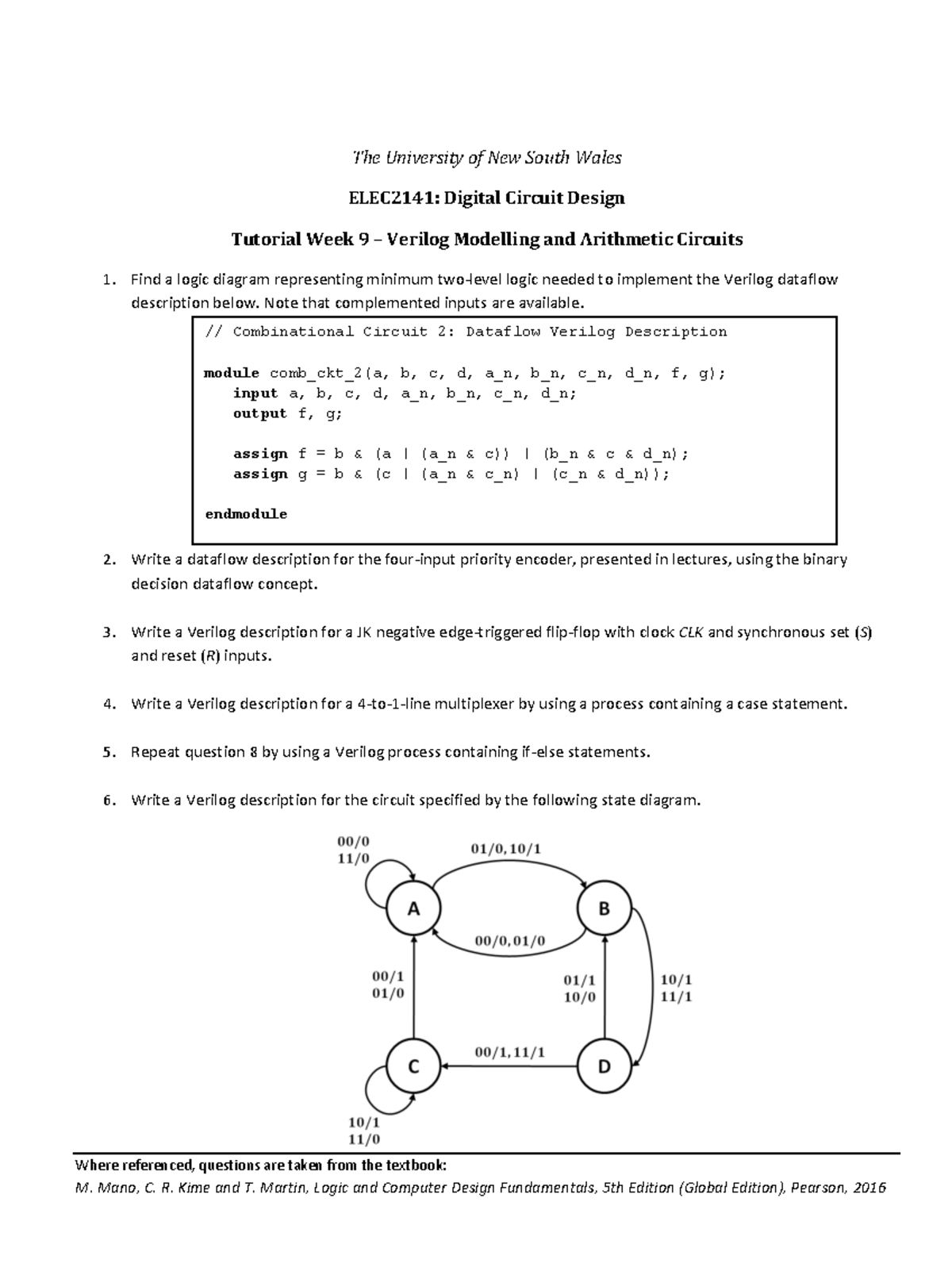 Tutorial Week 9 v2 - Where referenced, questions are taken from the ...
