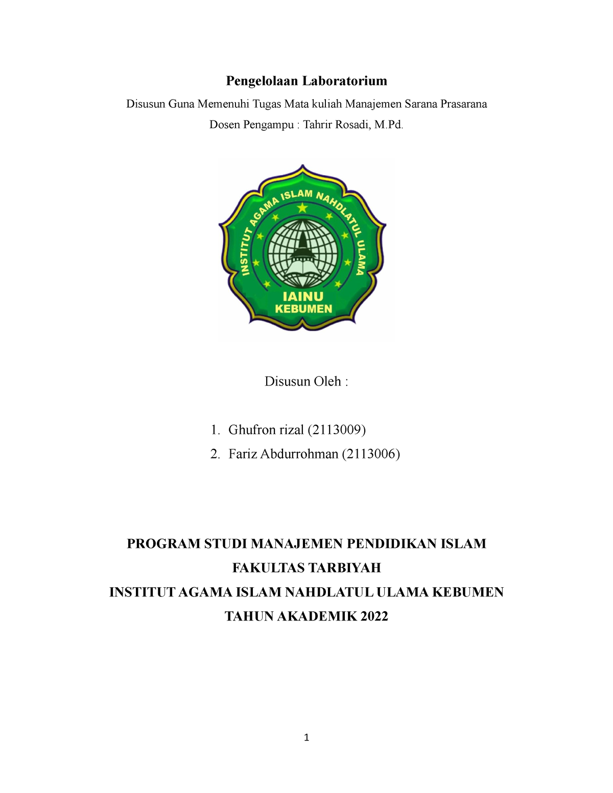 Kelompok 10.pengelolaan Laboratorium - Pengelolaan Laboratorium Disusun ...