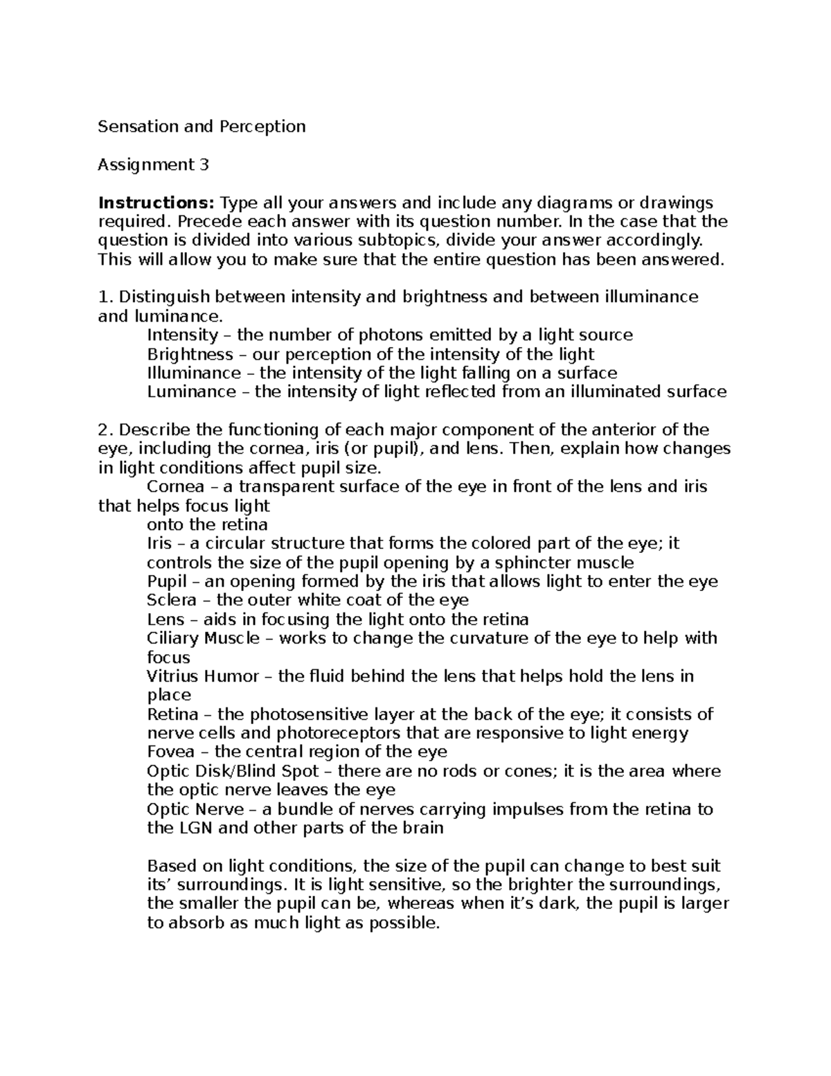 Katz, Sensation and Perception Assignment 3 - PSYC 3530 - Studocu