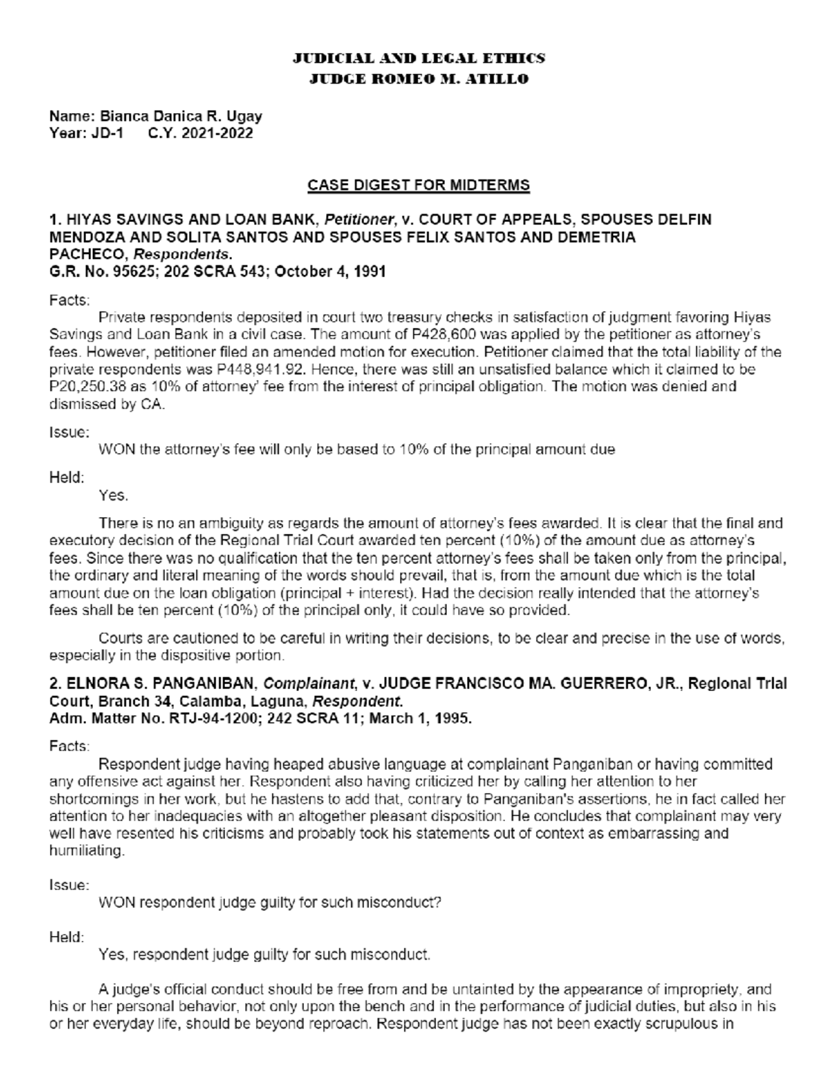 CASE Digest For Legal Ethics - LPRO100 - Studocu