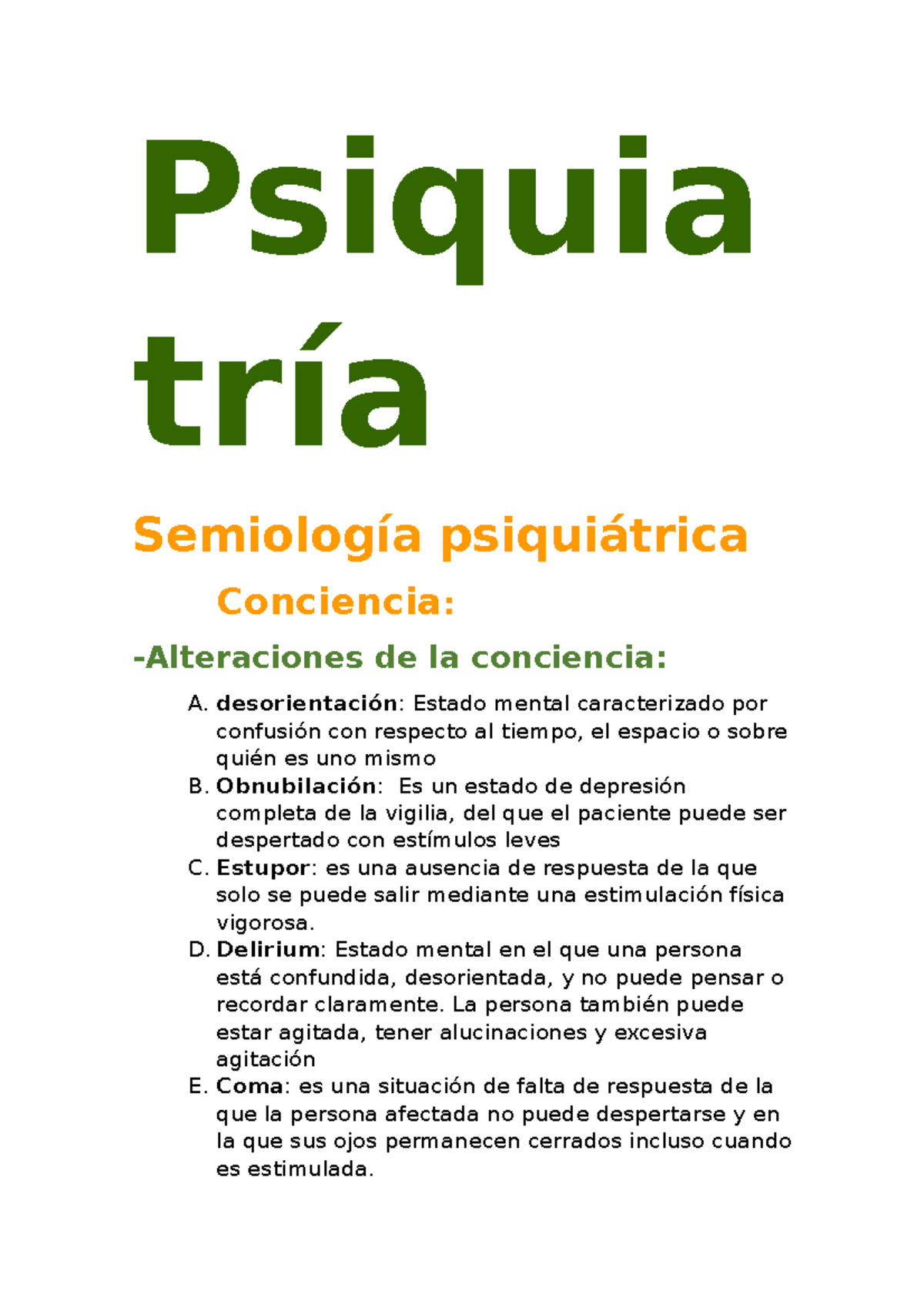 Psiquiatría, Semiologia Psiquiatrica - Psiquia Tría Semiología ...