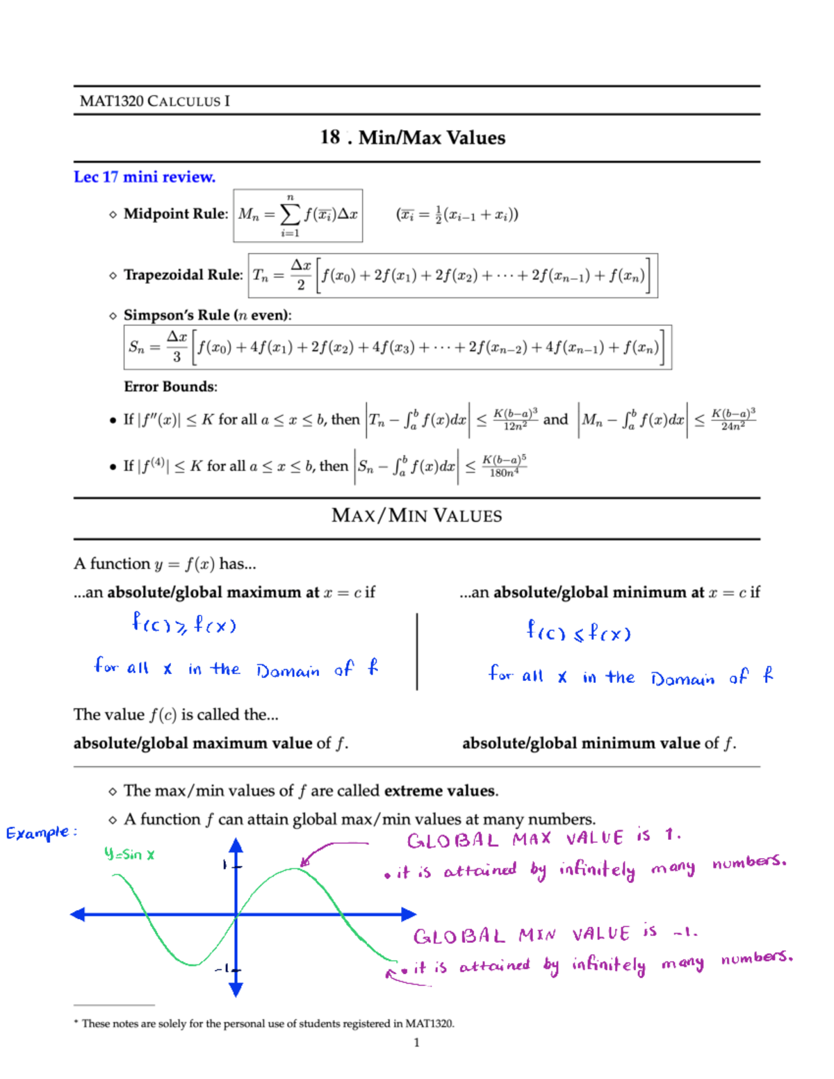 MAT1320, Lec 18, Filled - MAT1320 - Studocu