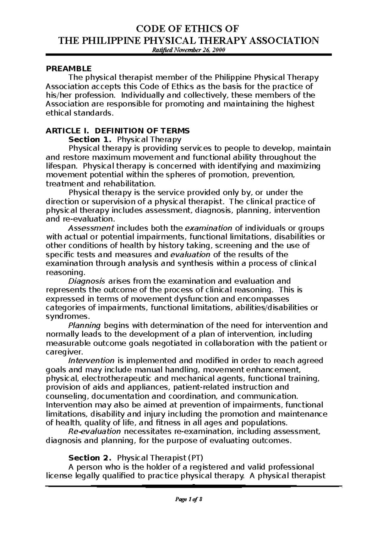 Ppta Code Of Ethics