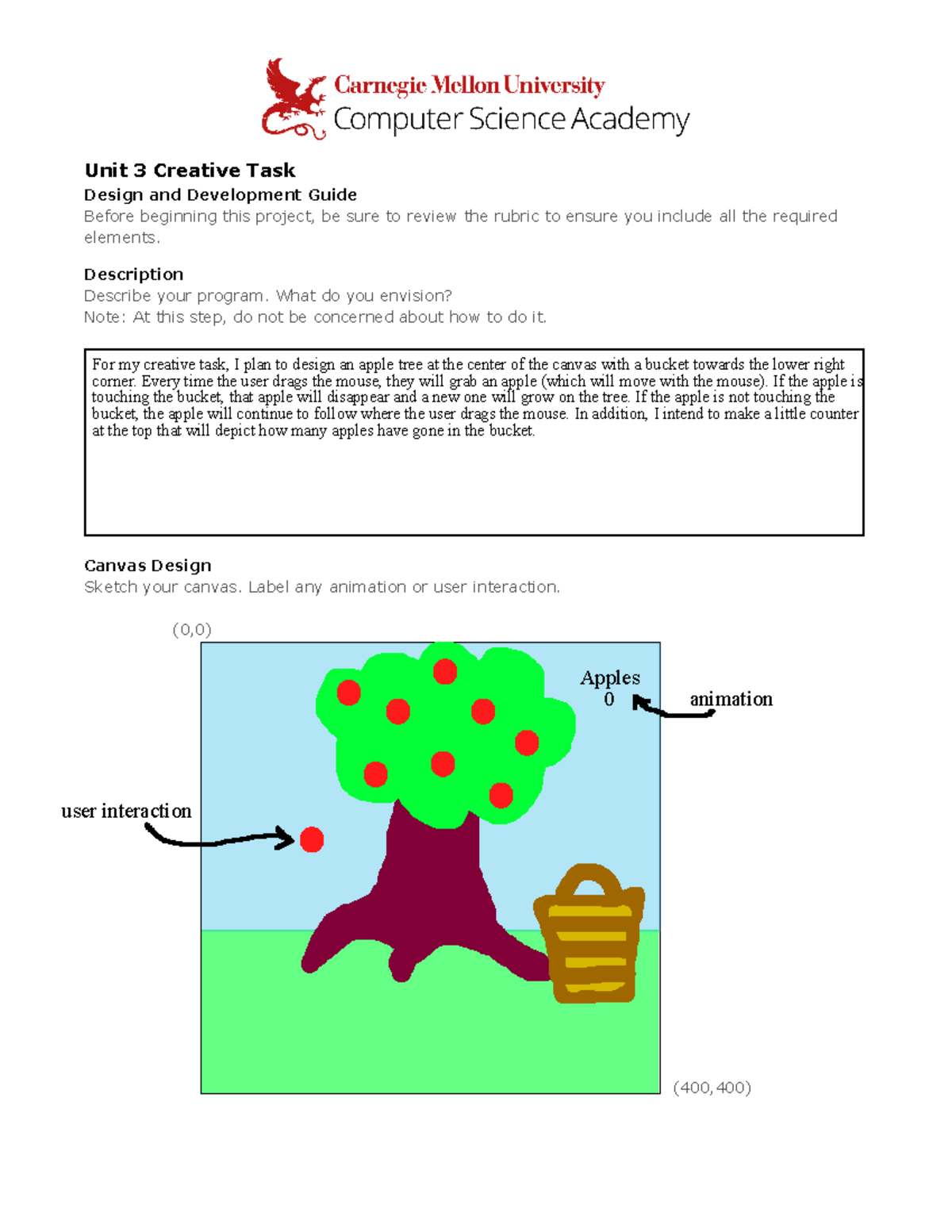 Example 1 - Creative Task Unit 3 Planning Guide - Unit 3 Creative Task ...