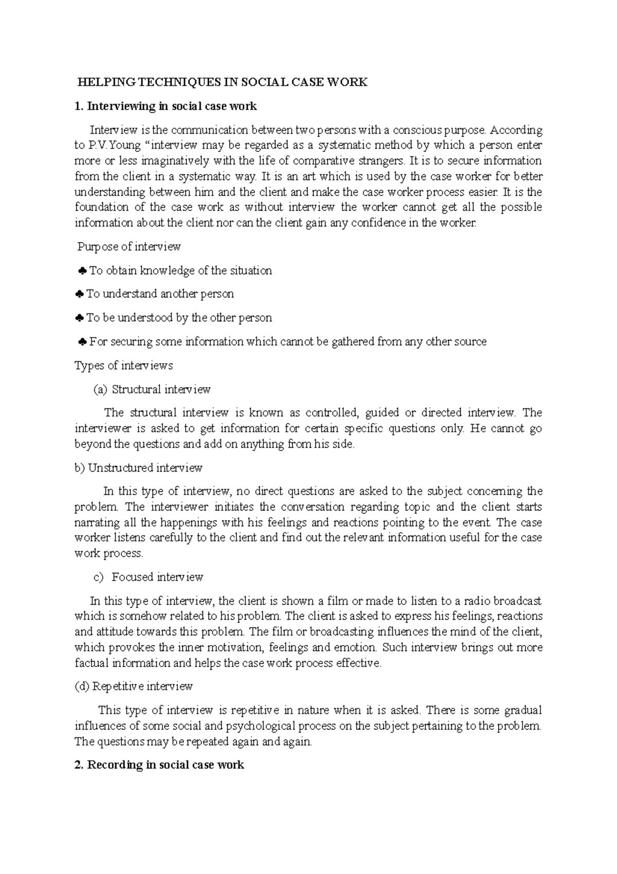 Helping Techniques IN Social CASE WORK HELPING TECHNIQUES IN SOCIAL