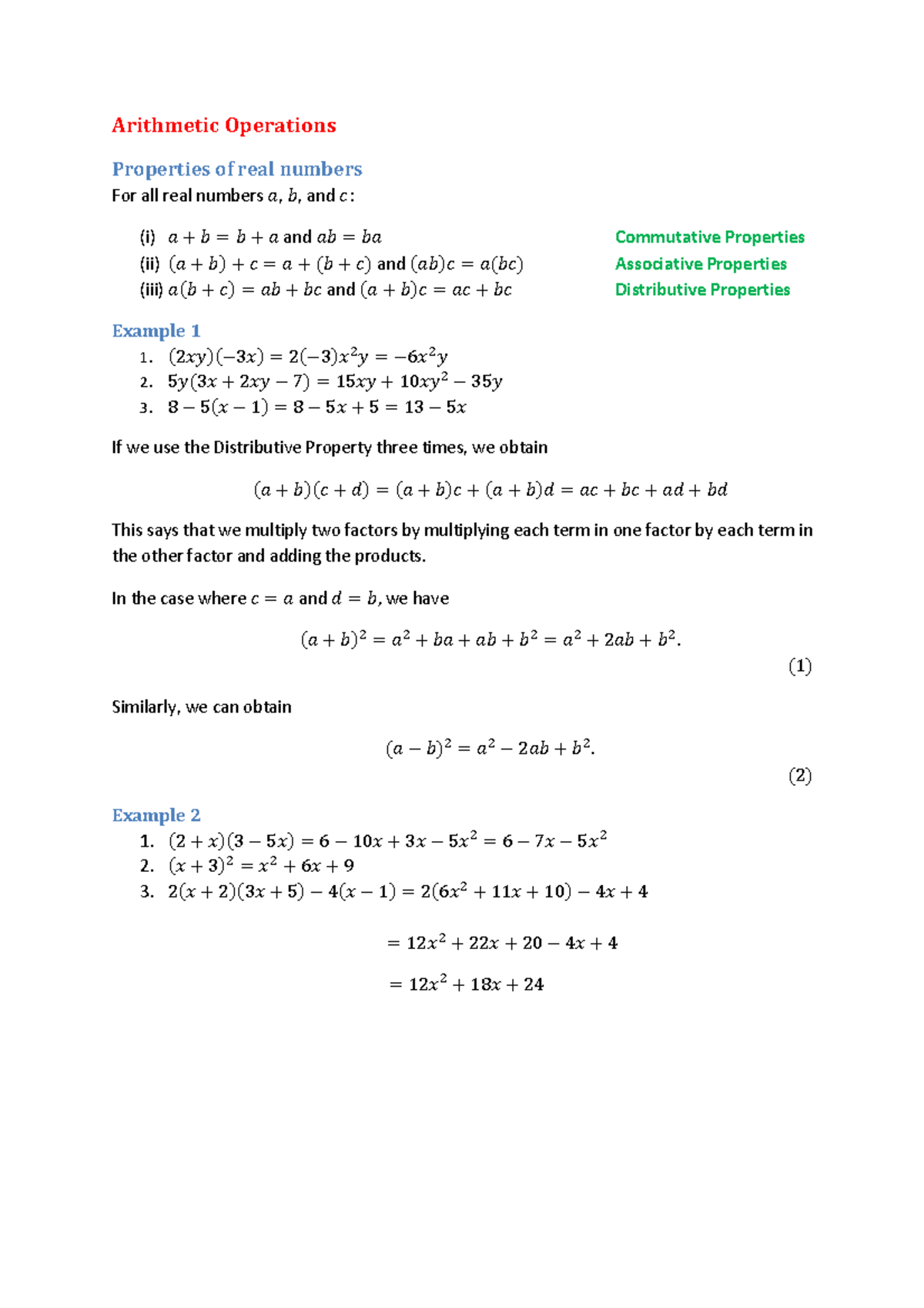 Arithmetic Operations 4mathsmathsmathsmathsmathsmaths - Arithmetic ...