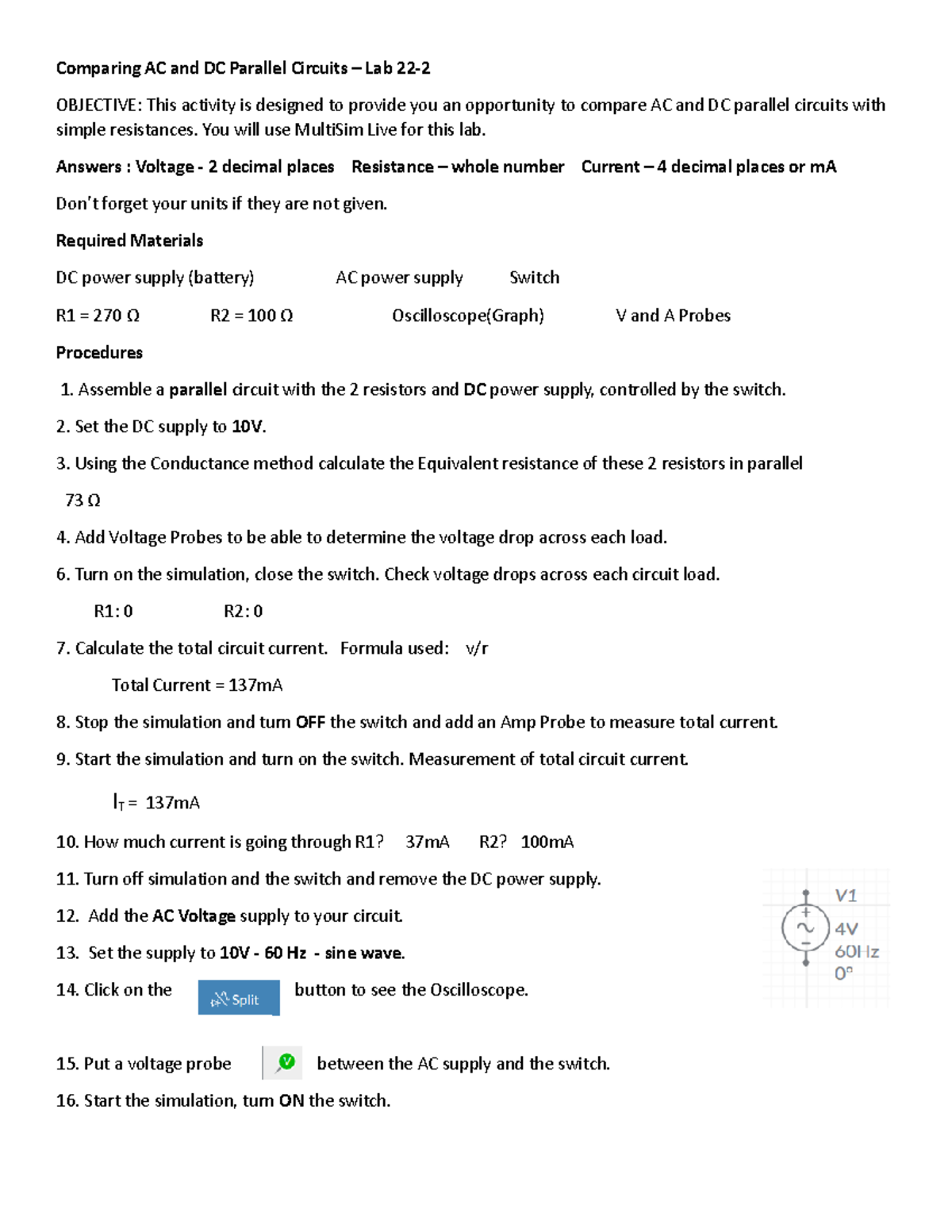 Acdc - circuits - Comparing AC and DC Parallel Circuits – Lab 22 ...