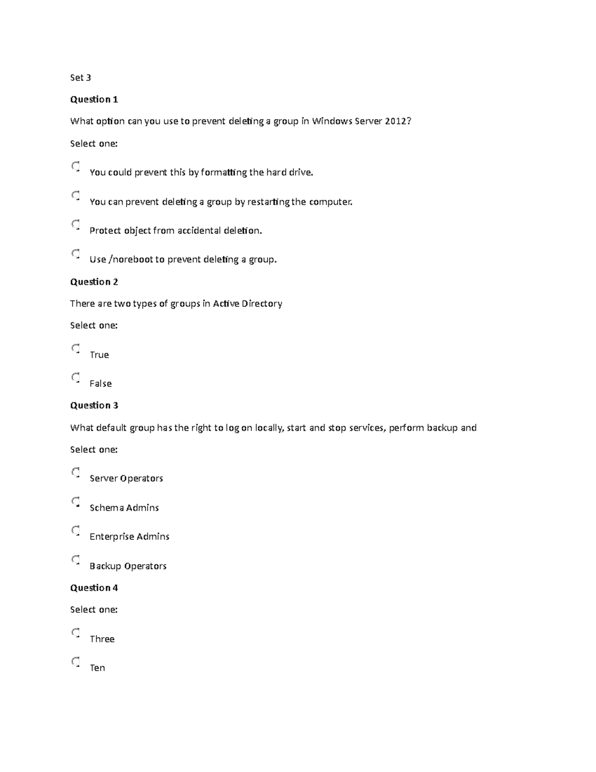 Revision Networks 1B Test Set 3 2022 - Set 3 Question 1 What Option Can ...