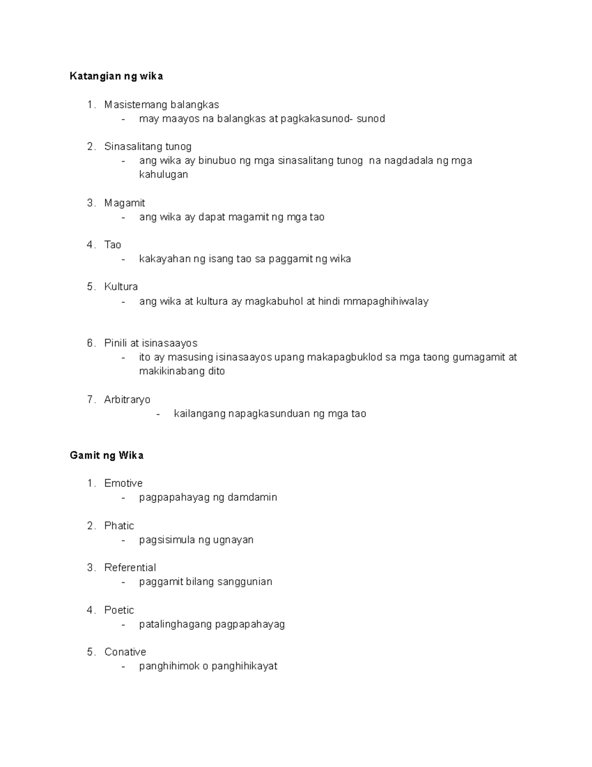 Wika Katangian at Gamit Katangian ng wika 1. Masistemang balangkas