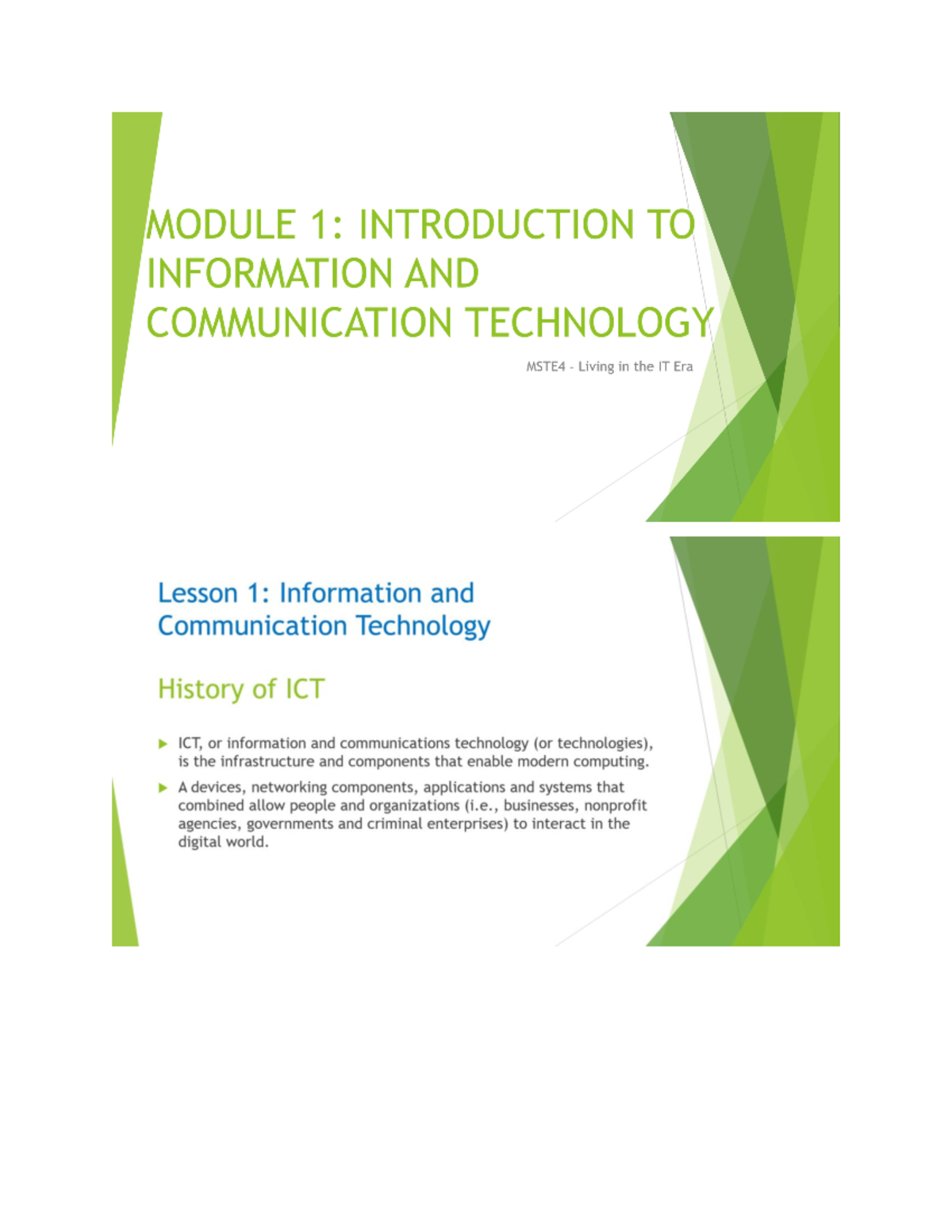 MSTE4-Module 1 - Living In The IT Era - Bachelor Of Science In ...