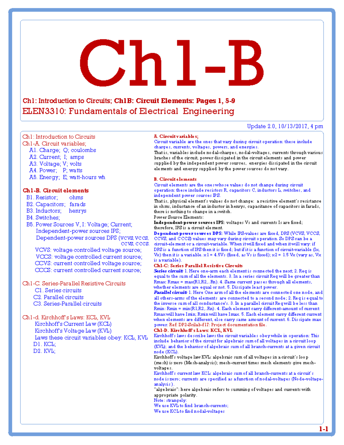 Ch.1 Lecture Continuation - Ch1: Introduction To Ch1B: Circuit Elements ...