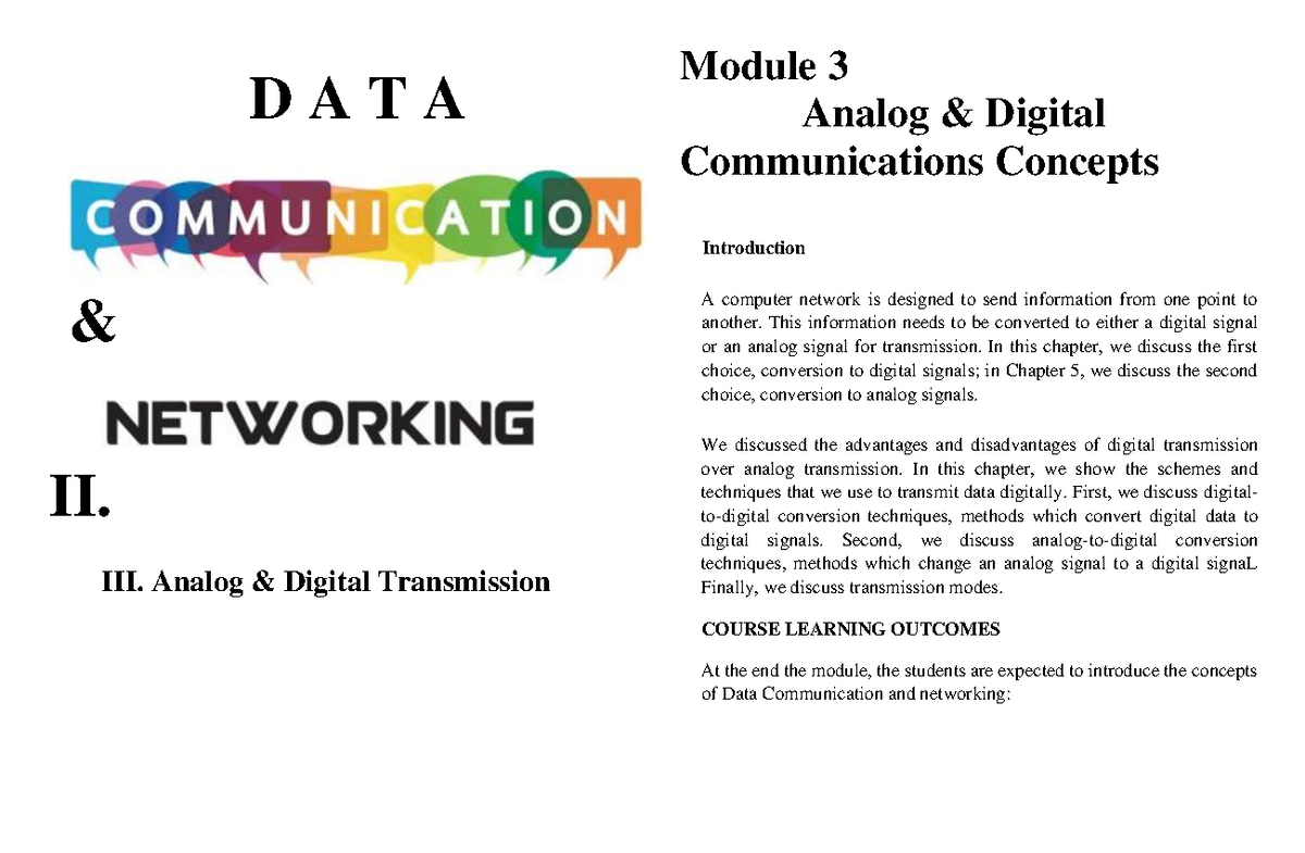 Data Communication Module 3 Jurel Layaguin Final D A T A & II. III